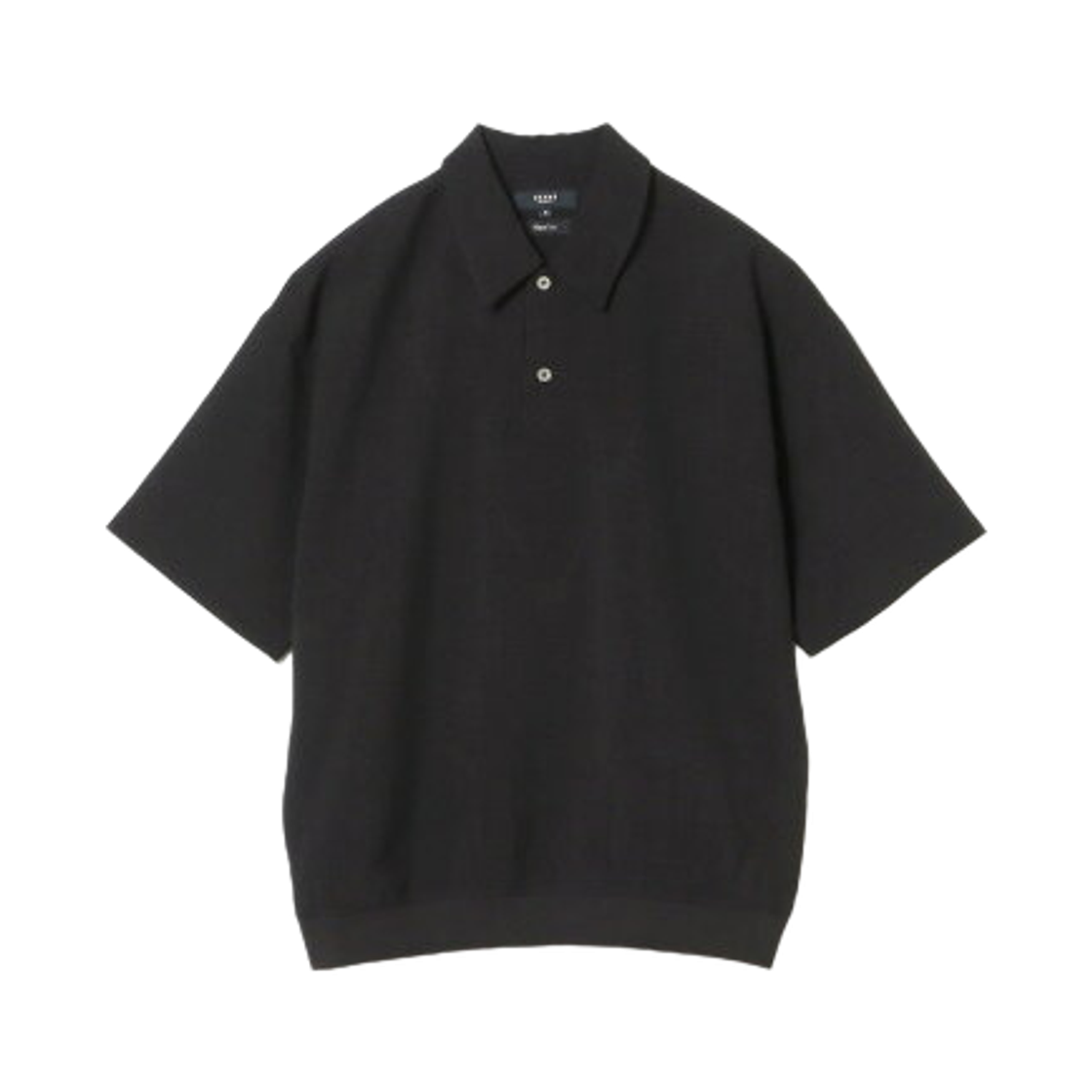 42-02-0026-639 Beams Heart Poly Melange Polo Shirt Black