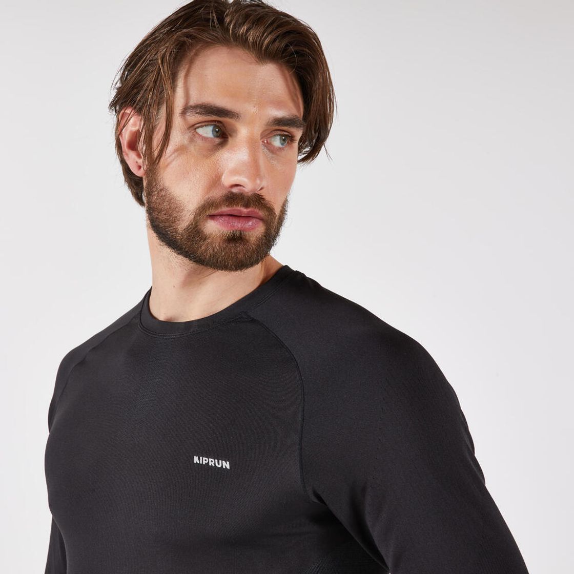 데카트론 남성 러닝 심리스 긴팔 티 런 500 스모크 블랙(DECATHLON Men's Running Seamless Long-Sleeved T-Shirt Run 500 Smoke Black) - 4