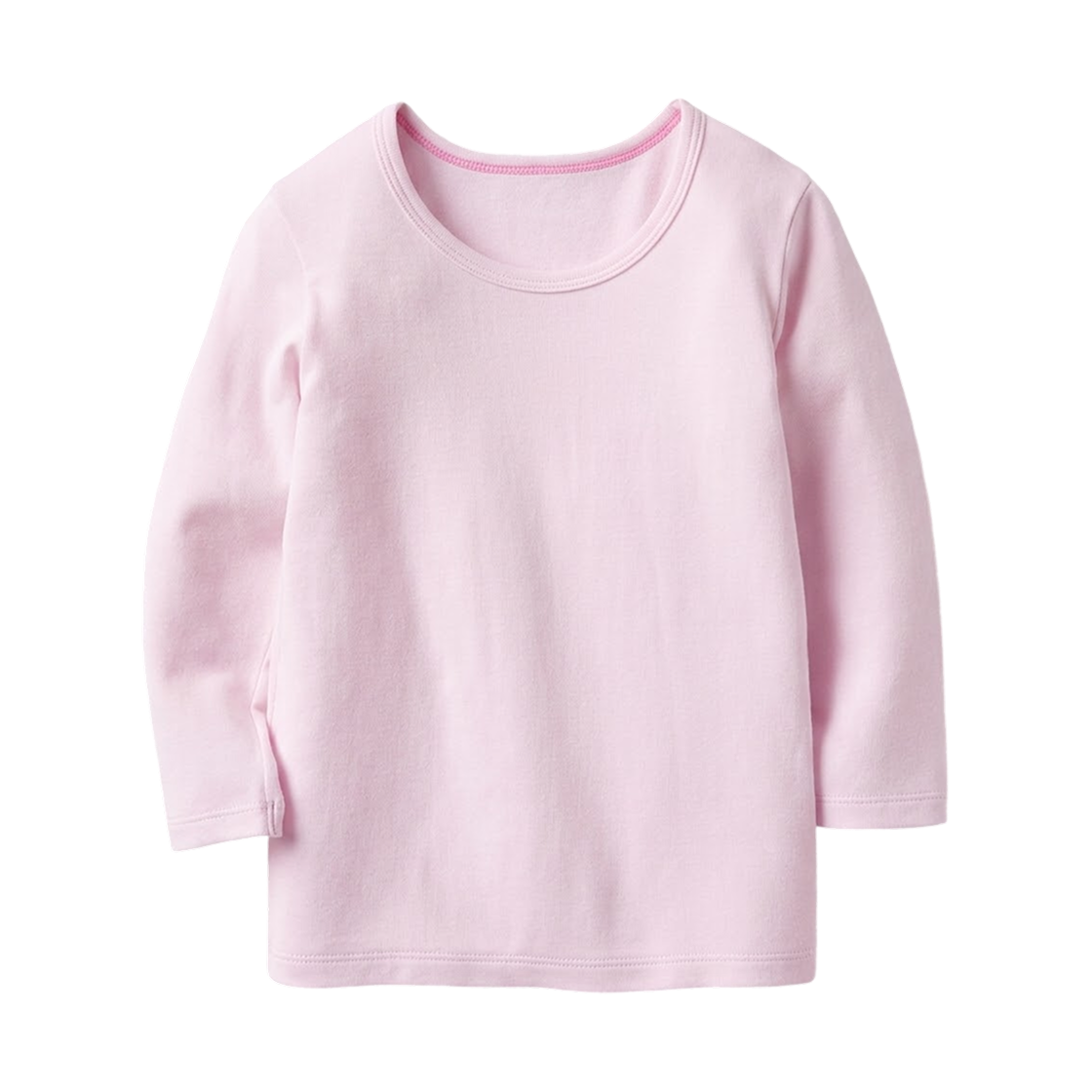 478444-10 (Kids) Uniqlo Heattech Cotton Crewneck T-Shirt Pink - JP