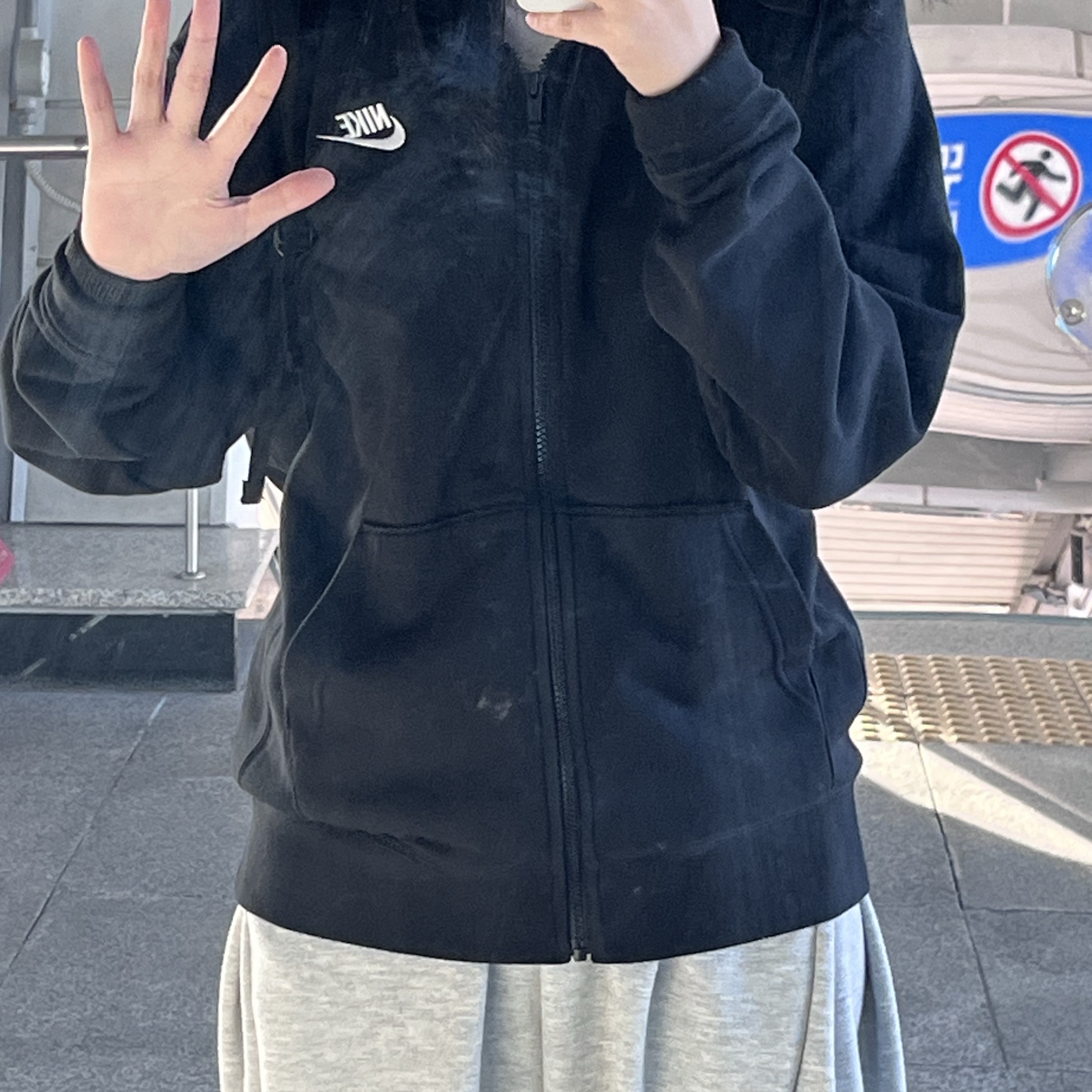 Nike NSW Club Full Zip Hoodie Black - Asia 착용 스타일