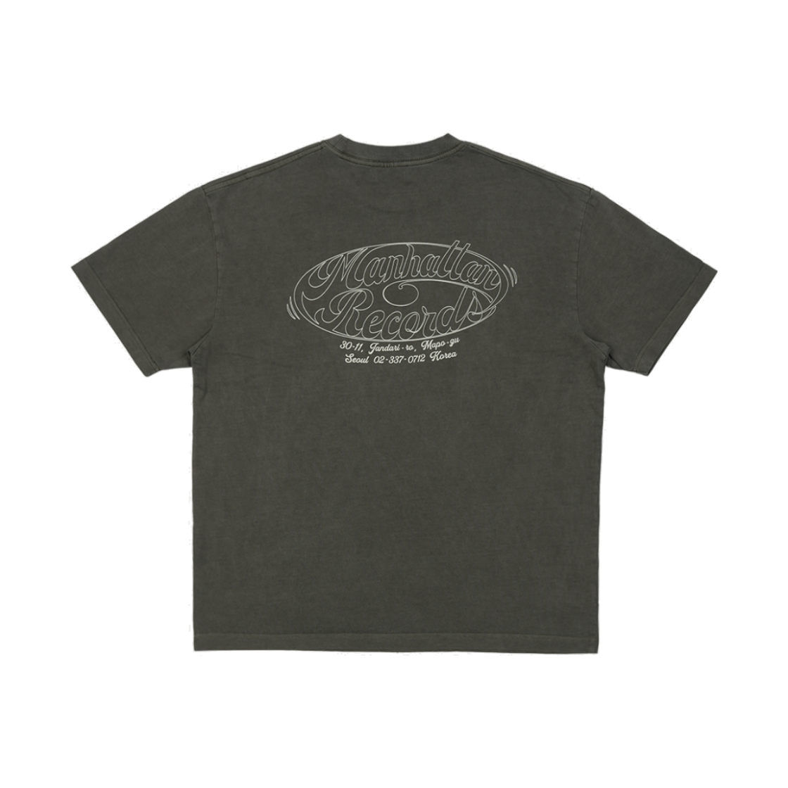 맨하탄 레코즈 피그먼트 라운드 로고 티 - 올리브(Manhattan Records Pigment Round Logo Tee - Olive)