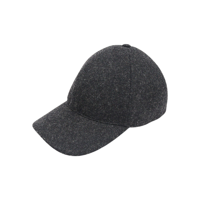ITV5JAHQRWLP Prada Anthracite Grey Wool Blend Baseball Cap