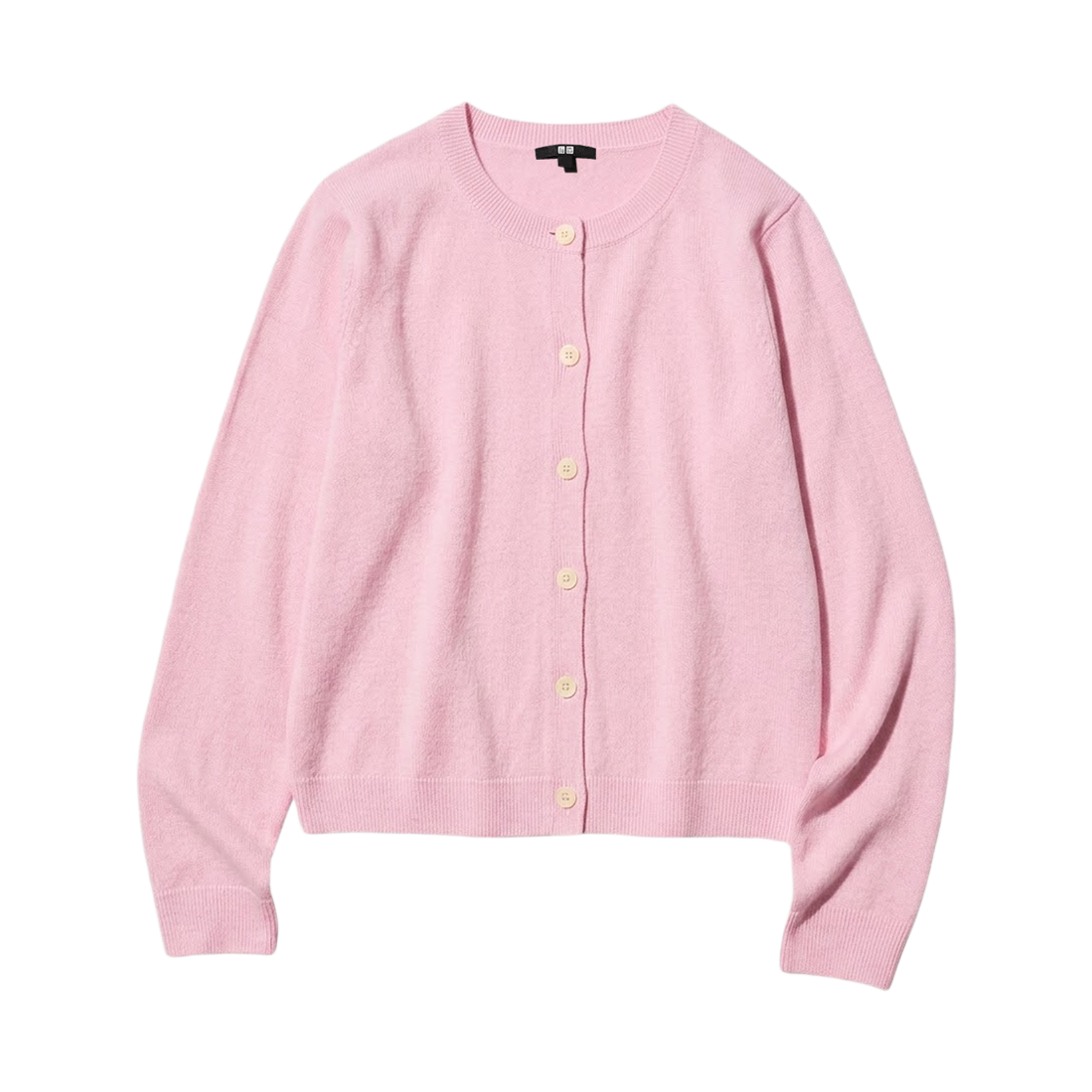 479672-12 (W) Uniqlo Cashmere Crewneck Short Cardigan Pink - JP
