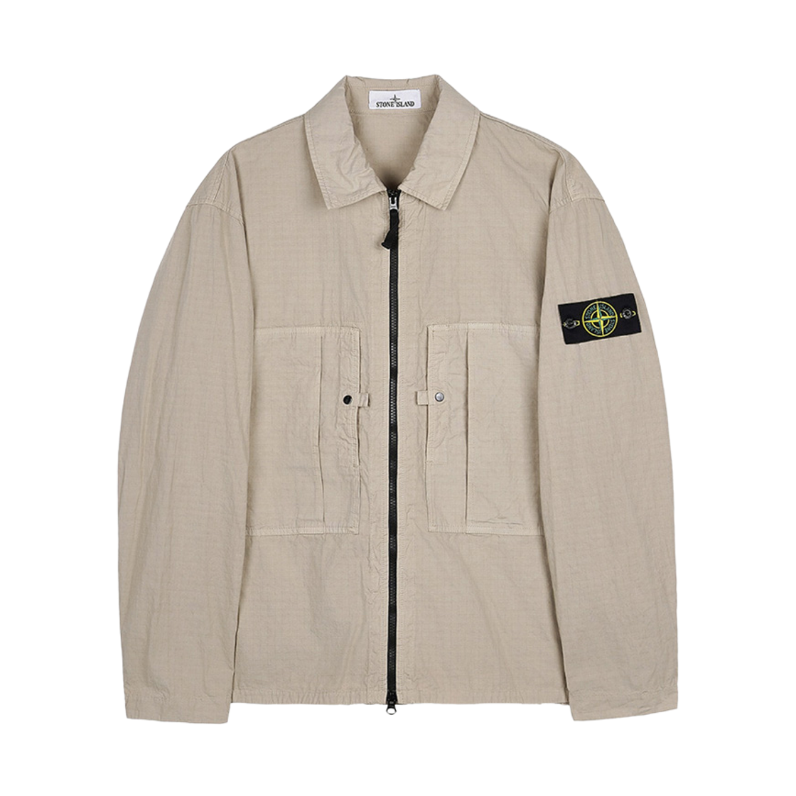 L1S1512000-05S0298-V009A Stone Island 1200005 Mercerised Organic Cotton Ripstop Comfort-Fit Zip-Up Overshirt Desert - 26SS