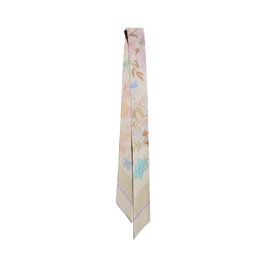 874852-3G001-9272 (W) Gucci Printed Silk Ribbon Multicolor