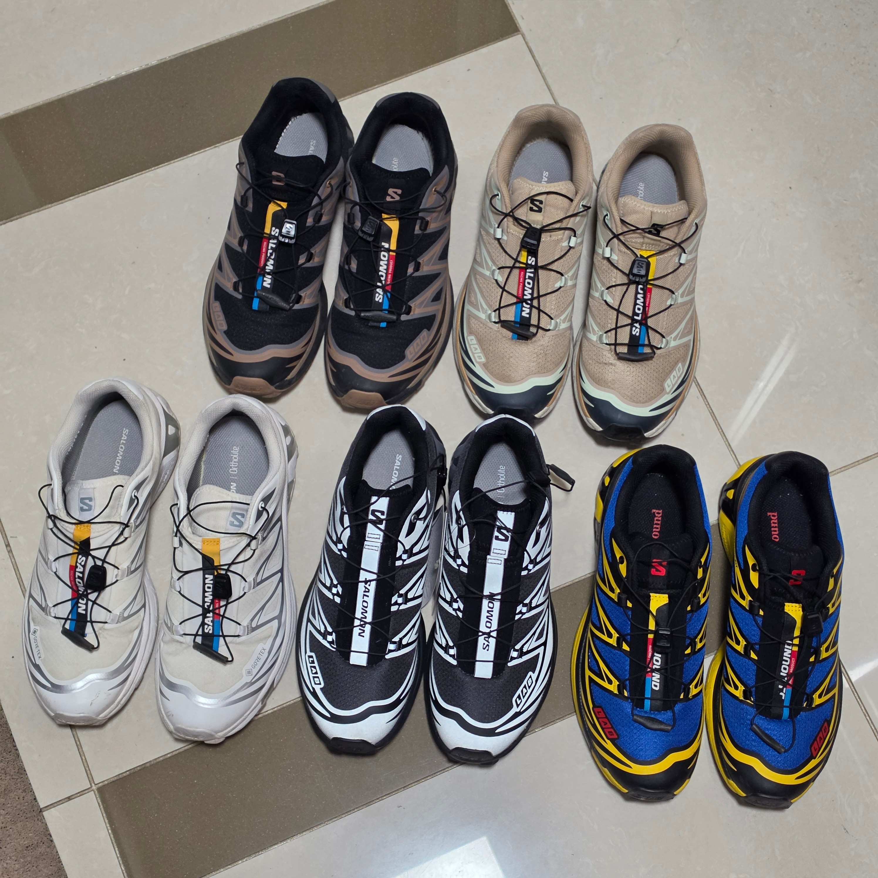 Salomon x JJJJound XT-6 Nautical Blue Lemon, Salomon XT-6 Pewter Black 착용 스타일