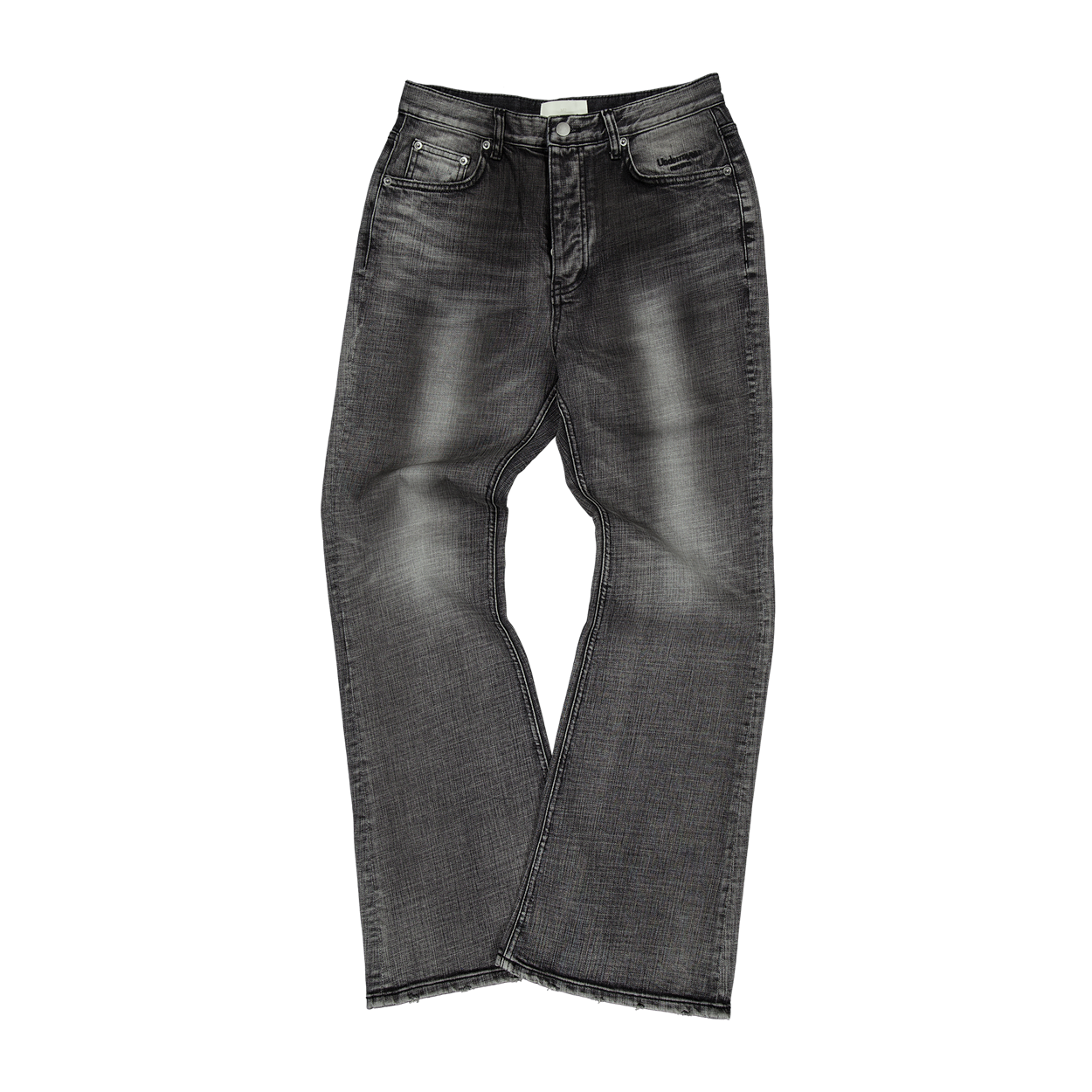 언더마이카 무.175 클래식 로고 오일 워시드 세미 플레어 진 오일 블랙