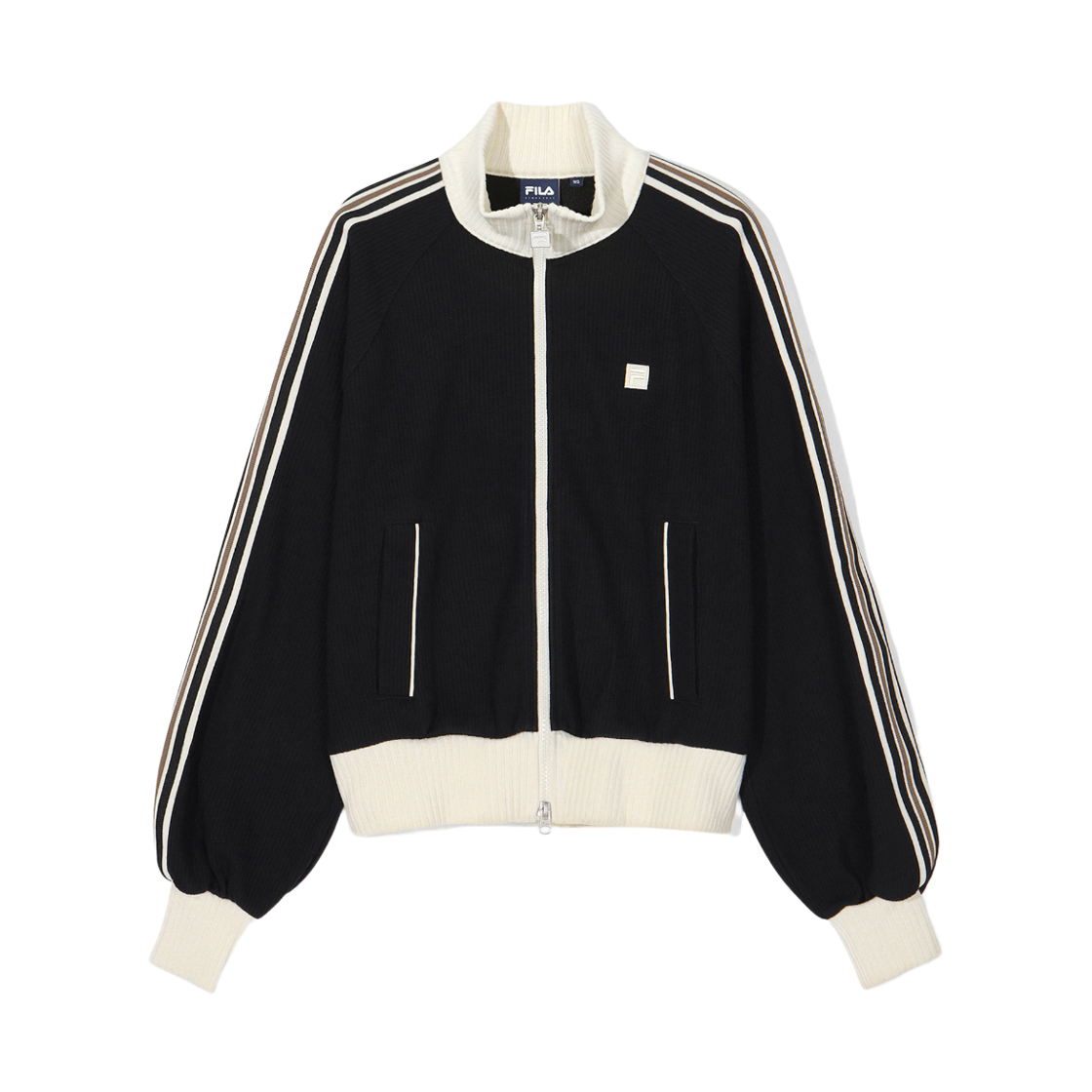 [6% 적립] 휠라 1911 여성 니트 트랙 집업 블랙([6% 적립] FILA 1911 Women Knit Track Zip-up Black)