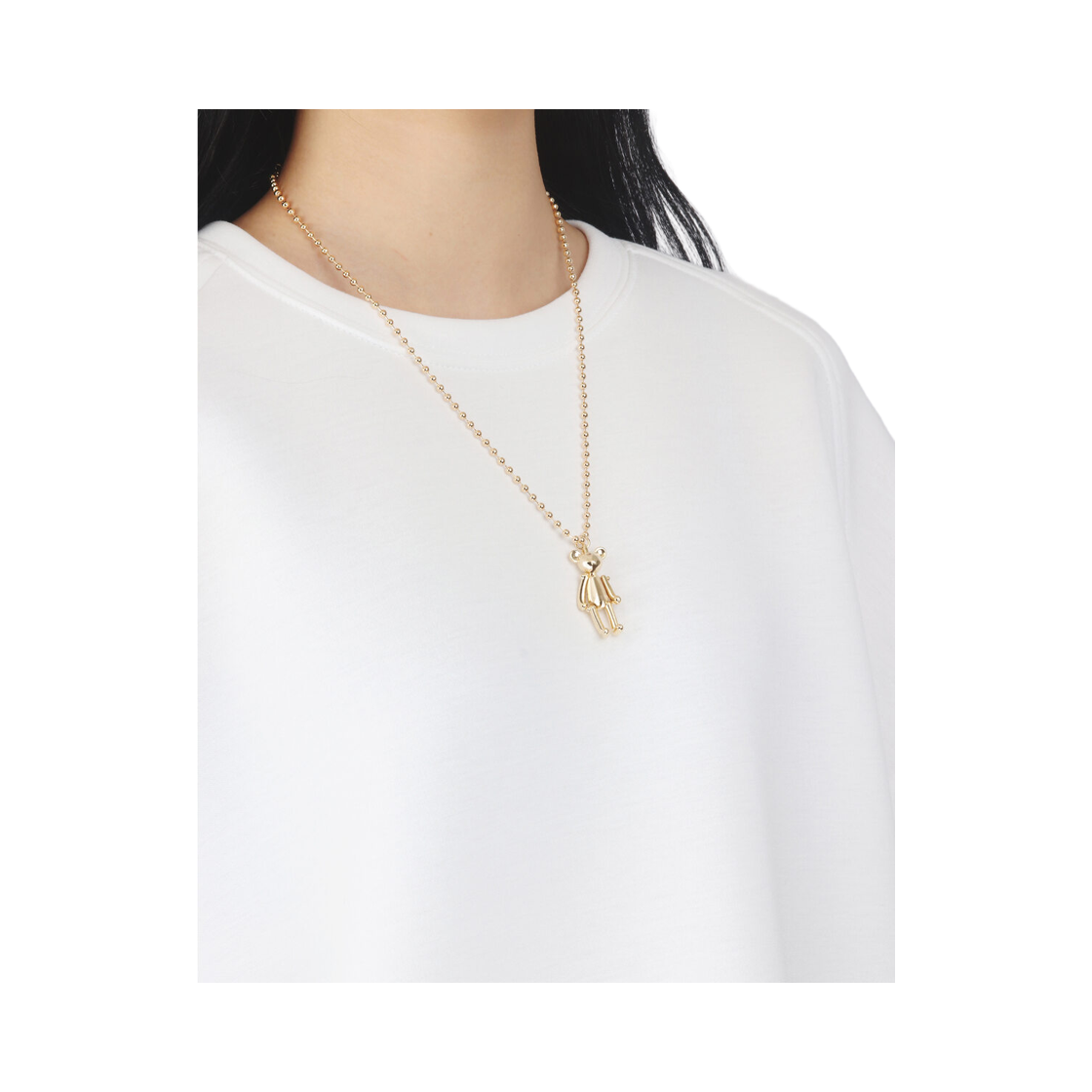 논논 베어 넥클리스 골드(Nonenon Bear Necklace Gold) - 5