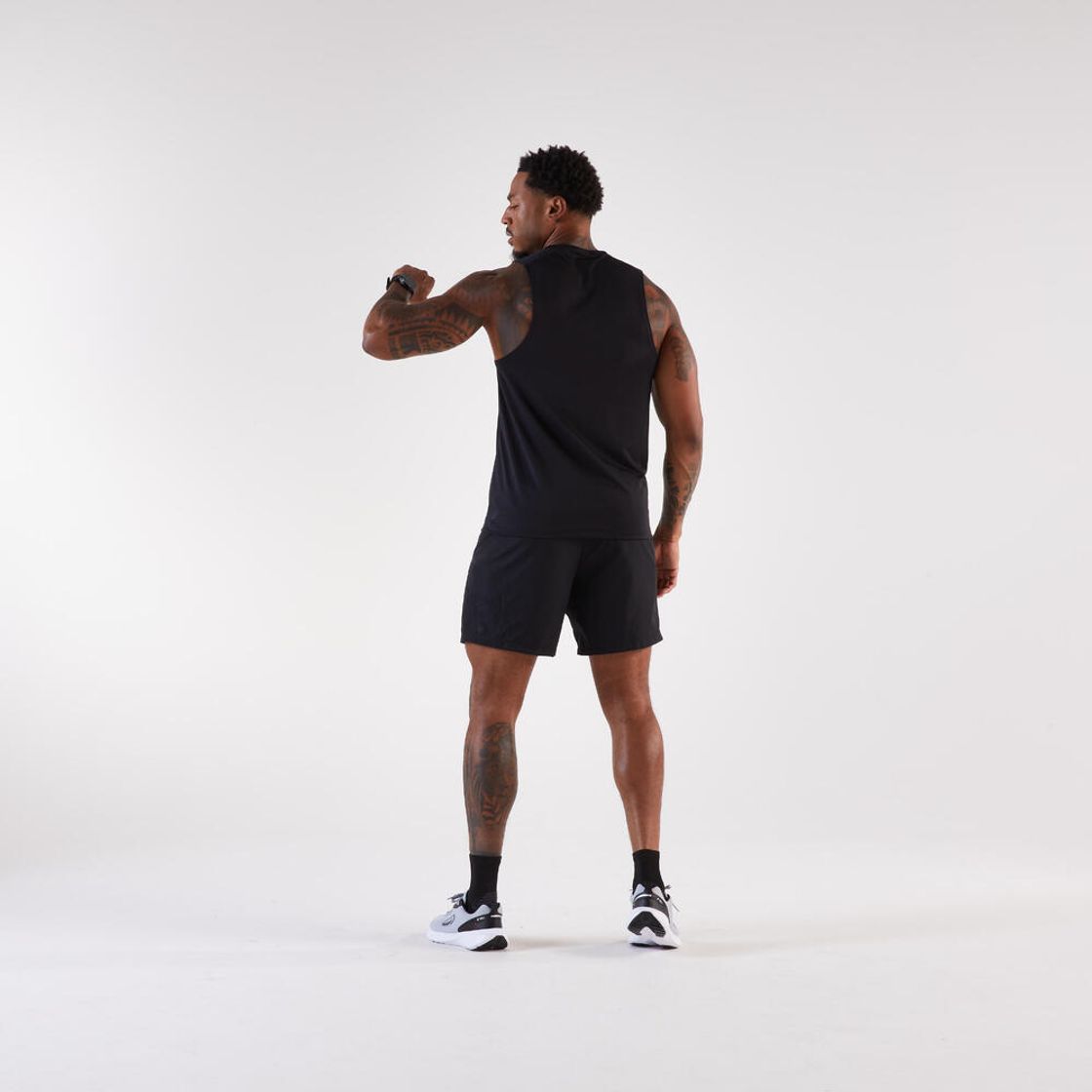 데카트론 남성 러닝 싱글렛 런 100 스모크 블랙(DECATHLON Men's Running Singlet Run 100 Smoke Black) - 6
