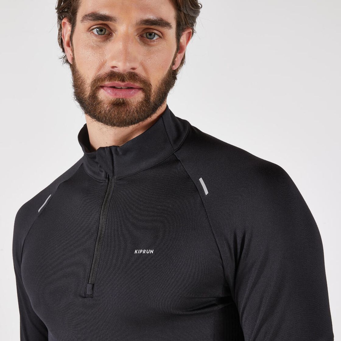 데카트론 남성 하프집 러닝 긴팔 티 런 웜 500 스모크 블랙(DECATHLON Men's Half-Zip Running Long-Sleeved T-Shirt Run Warm 500 Smoke Black) - 6