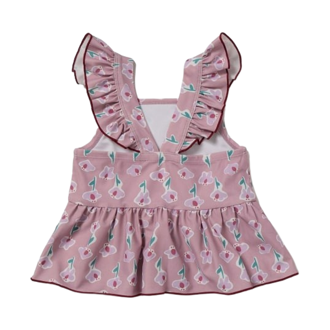 (키즈) 빔즈 미니 세퍼레이트 프릴 스윔웨어 핑크((Kids) Beams Mini Separate Frill Swimwear Pink) - 2