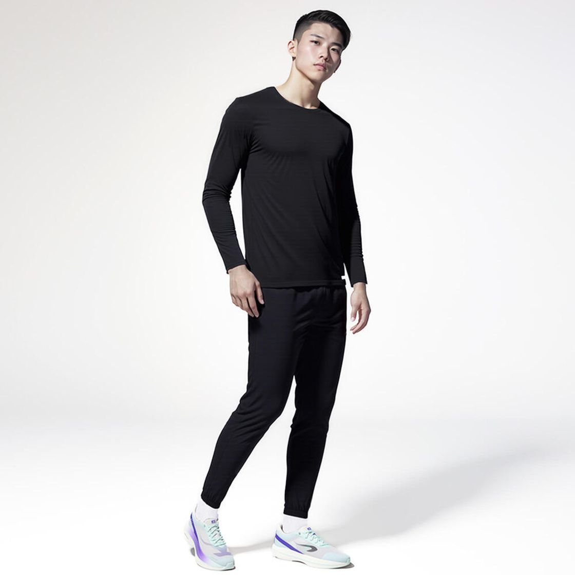 데카트론 남성 러닝 긴팔 티 런 드라이 100 스모크 블랙(DECATHLON Men's Running Long-Sleeved T-Shirt Run Dry 100 Smoke Black) - 2