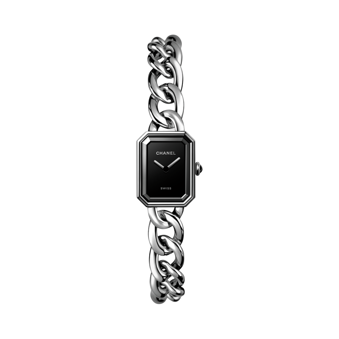샤넬 프리미에르 구르메트 체인 워치 스틸 블랙(Chanel Premiere Gourmette Chain Watch Steel Black)