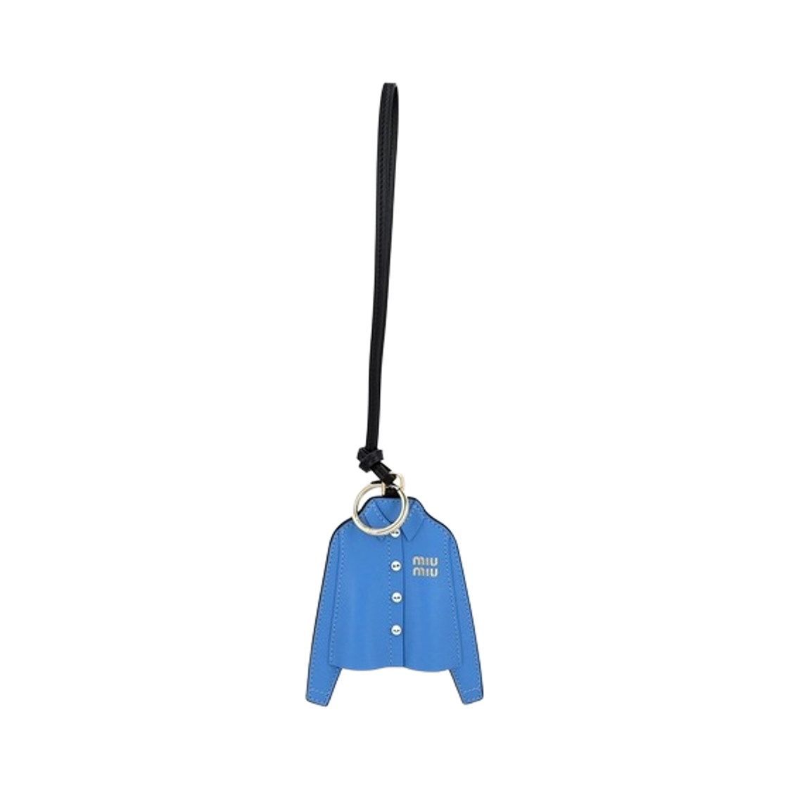 5TL529-2CUI-F0237 Miu Miu Leather Keychain Trick Periwinkle Blue