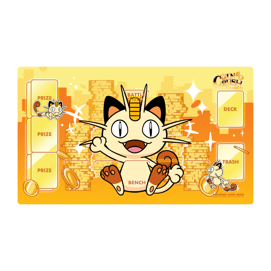 포켓몬 TCG 플레이매트 나옹과 코인 크러쉬(Pokemon TCG Meowth & Coin Crush Game Play Matte)