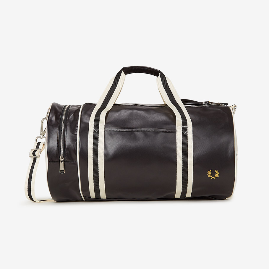 프레드페리 클래식 배럴 백 블랙 에크루(Fred Perry Classic Barrel Bag Black Ecru) - 4
