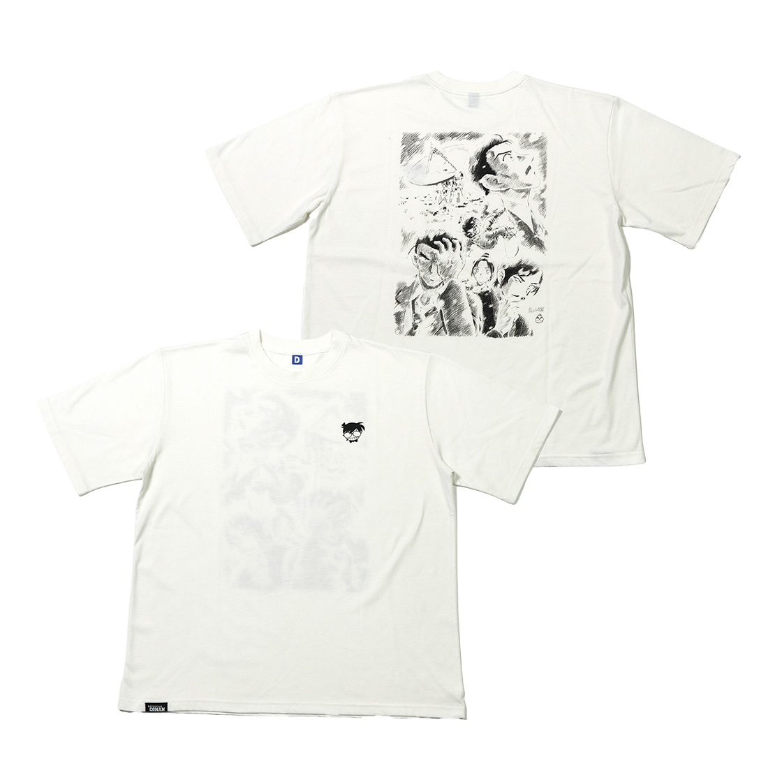 댄꼼마 x 명탐정 코난:척안의 잔상 스페셜 아트웍 반팔 티셔츠(DANCOMMA × Detective Conan Special Artwork Short Sleeve T-Shirt)