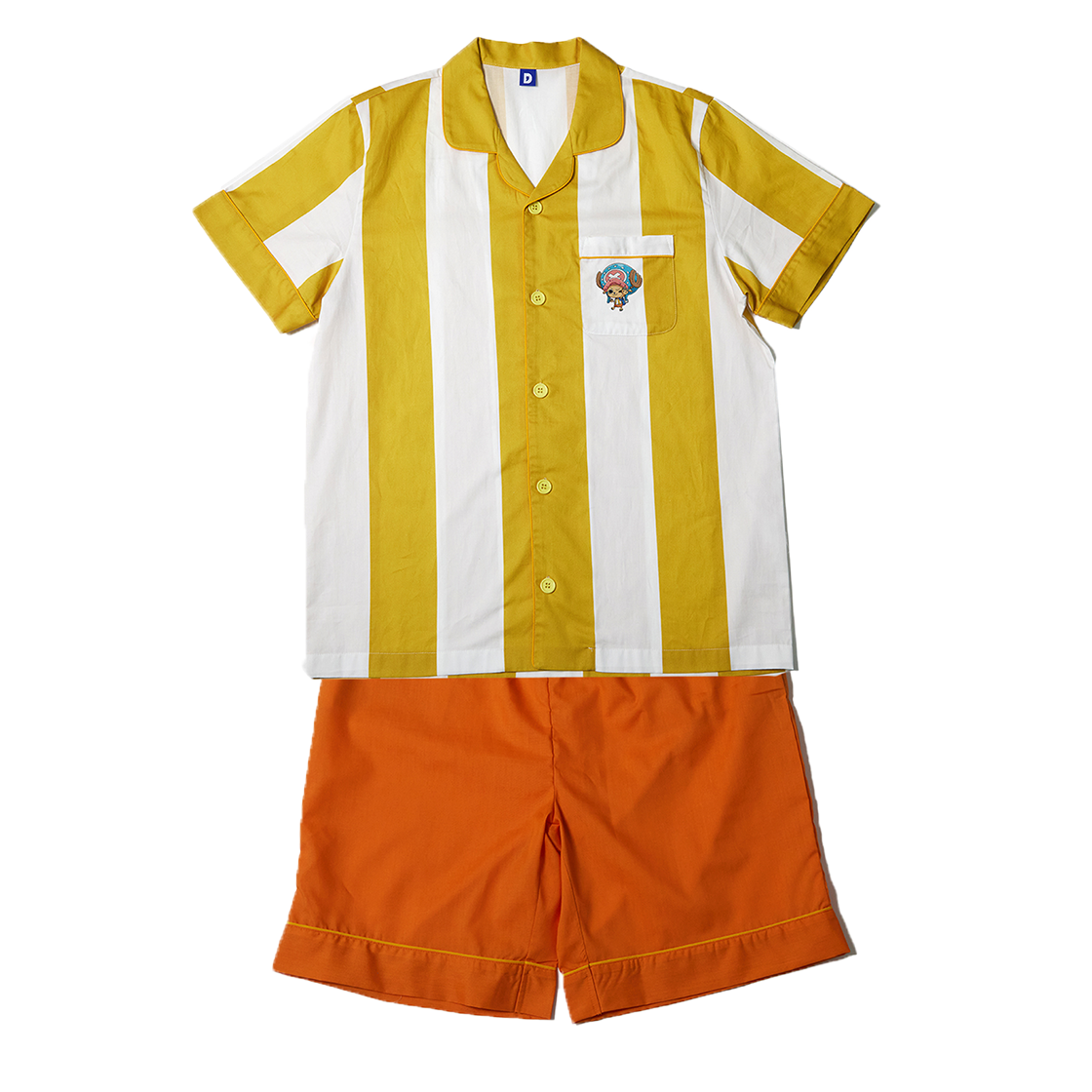 댄꼼마 x 원피스 쵸파 스트라이프 반팔 잠옷(DANCOMMA × One Piece Tony Tony Chopper Stripe Short Sleeve Pajama Set)