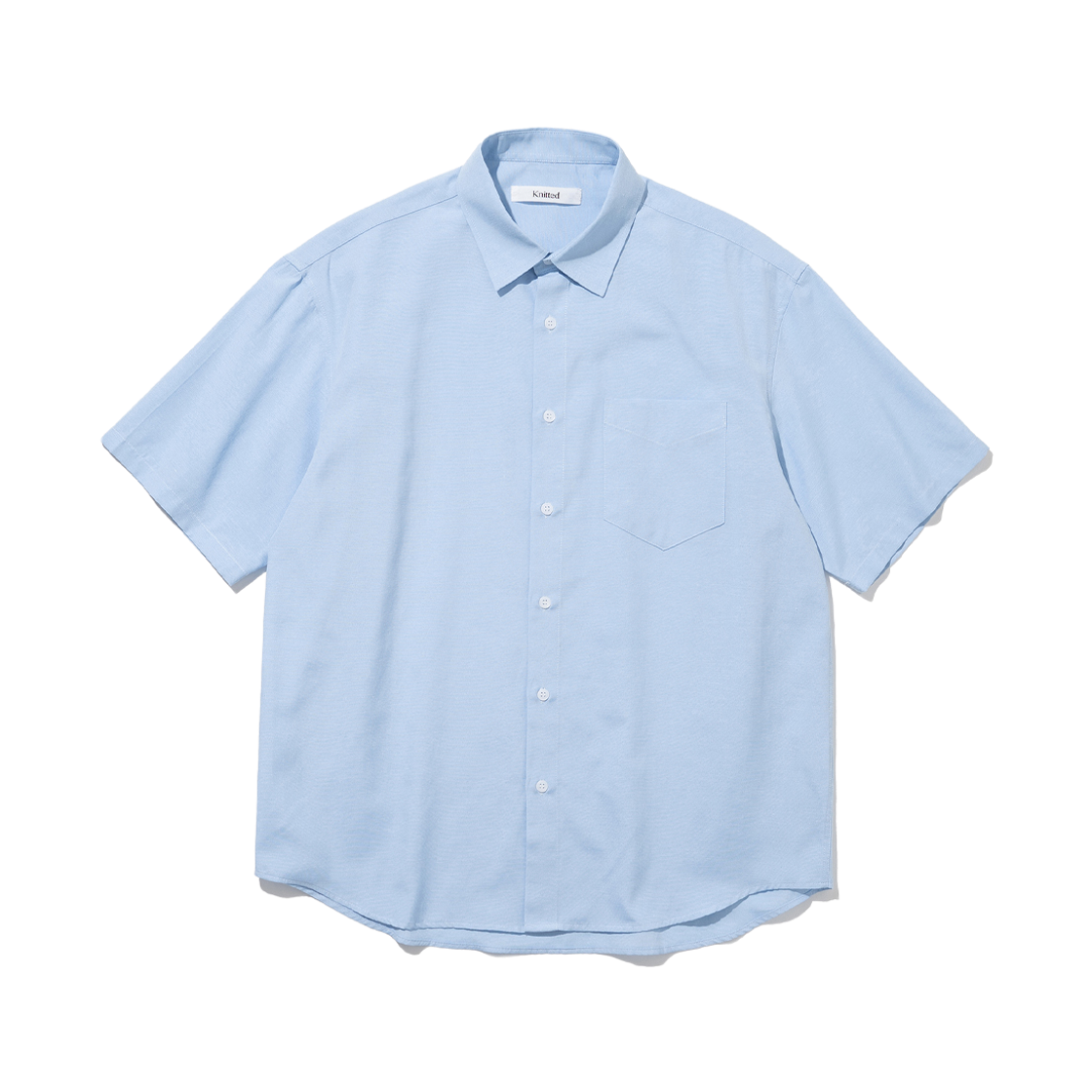 니티드 옥스포드 하프 셔츠 블루(Knitted Oxford Half Shirts Blue) - 1