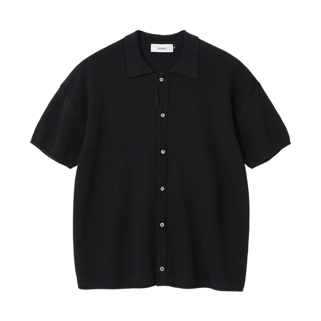 니티드 썸머 레이어링 니트 셔츠 블랙(Knitted Summer Layering Knit Shirt Black)