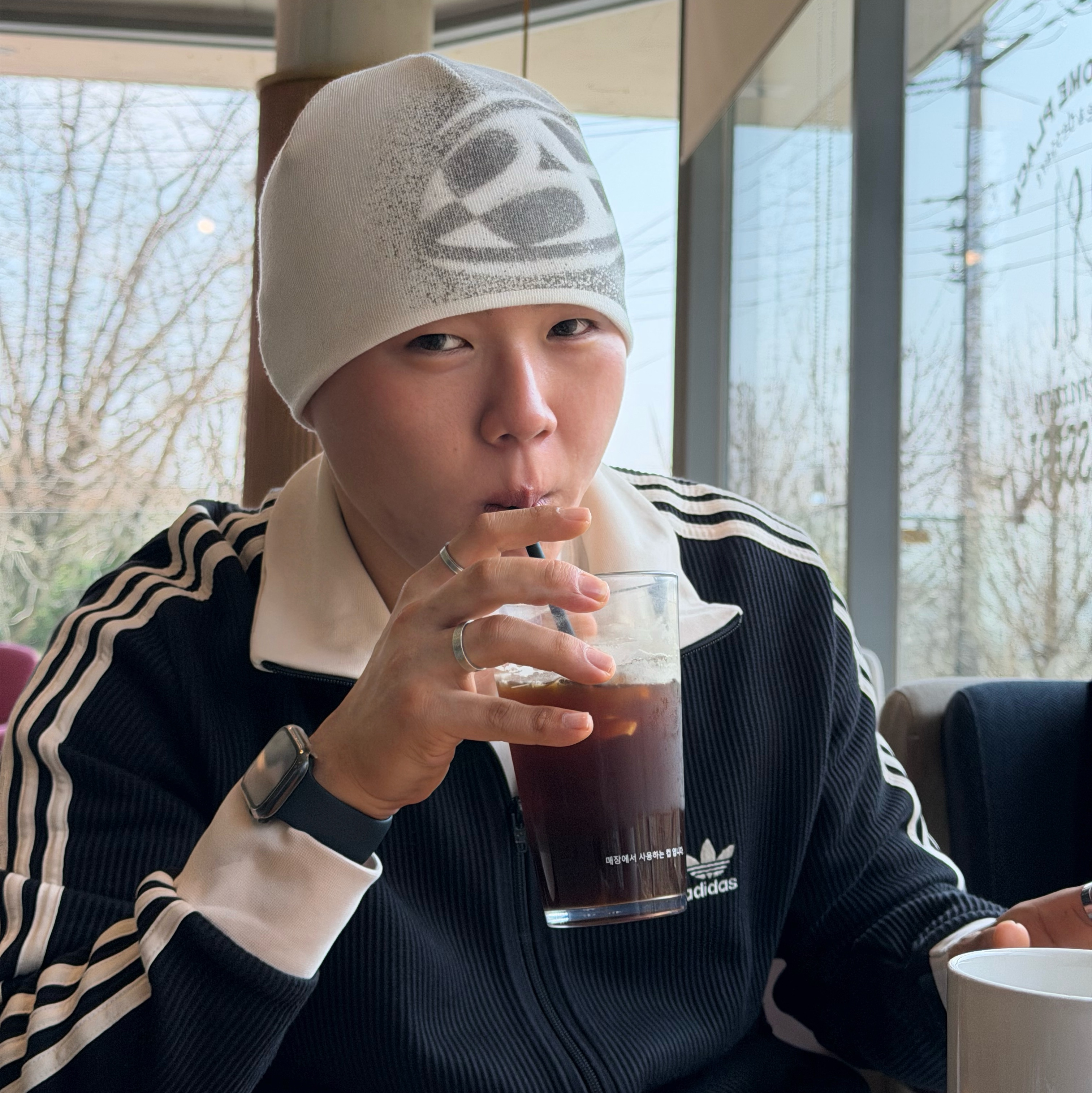 Adidas Waffle Beckenbauer Track Top Black - KR Sizing 착용 스타일 - 3