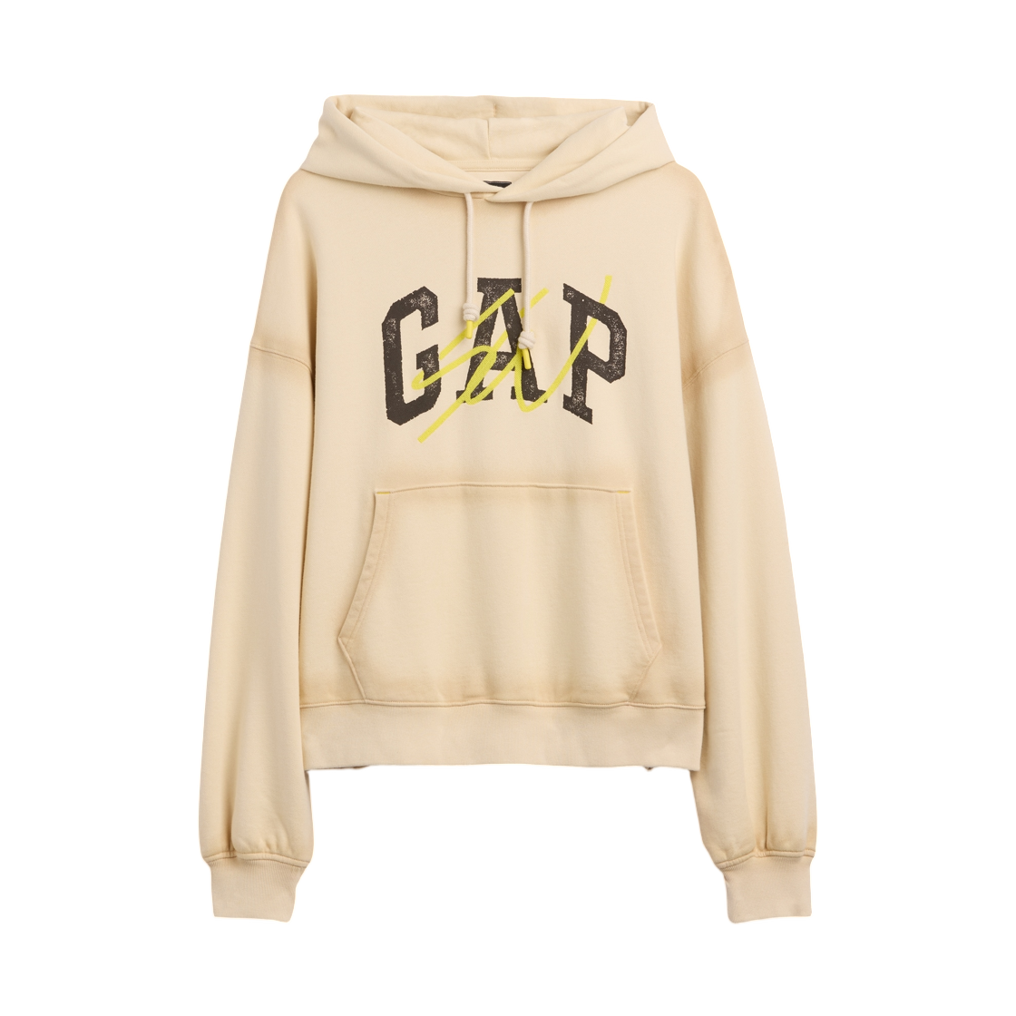 갭 x 션 우더스푼 헤비웨이트 프렌치 테리 오버사이즈 크롭 갭 로고 후드 라이트 크림(Gap x Sean Wotherspoon Heavyweight French Terry Oversized Cropped Gap Logo Hoodie Light Cream)
