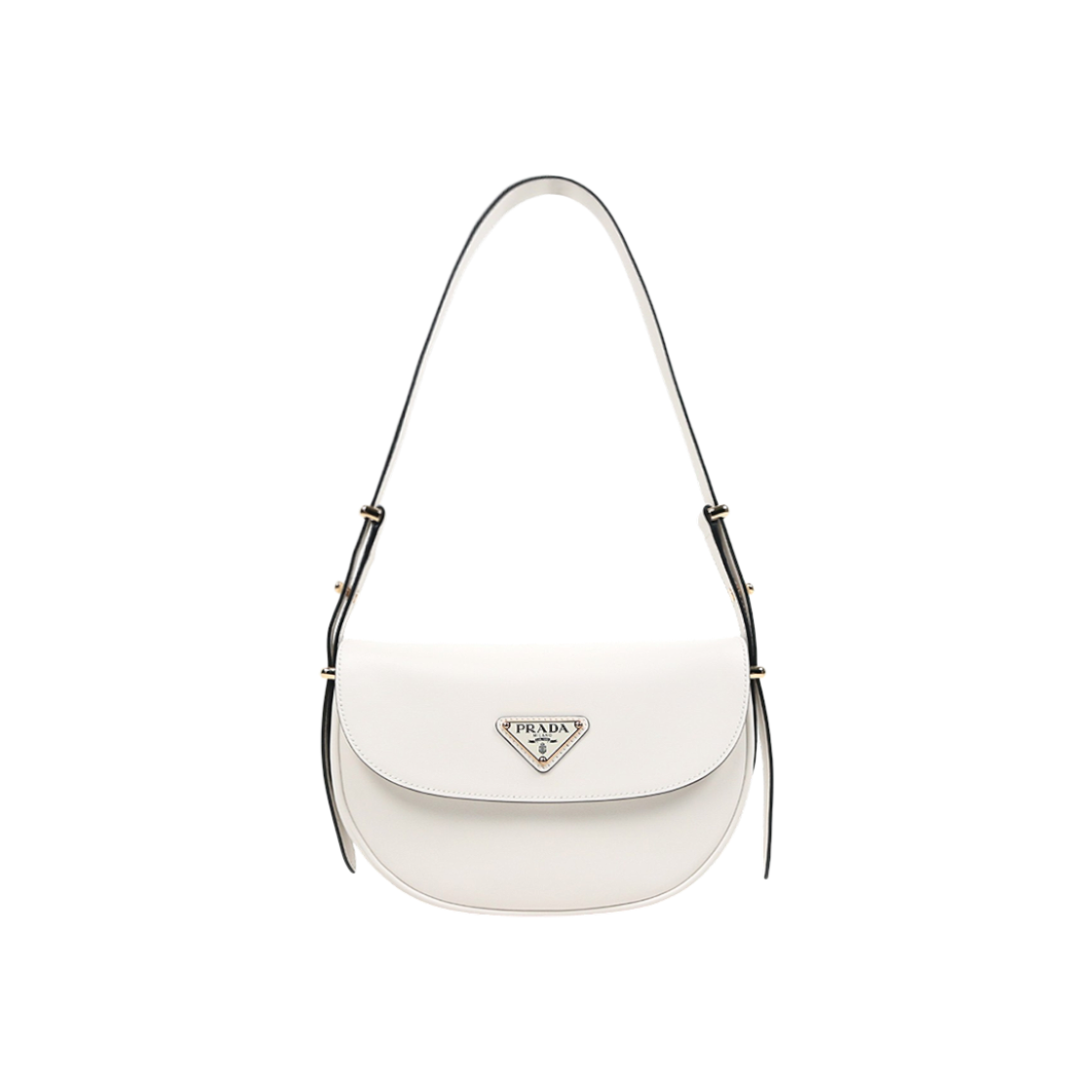 ITBLE828MFBI Prada White Arke Flap Shoulder Bag C-A51883