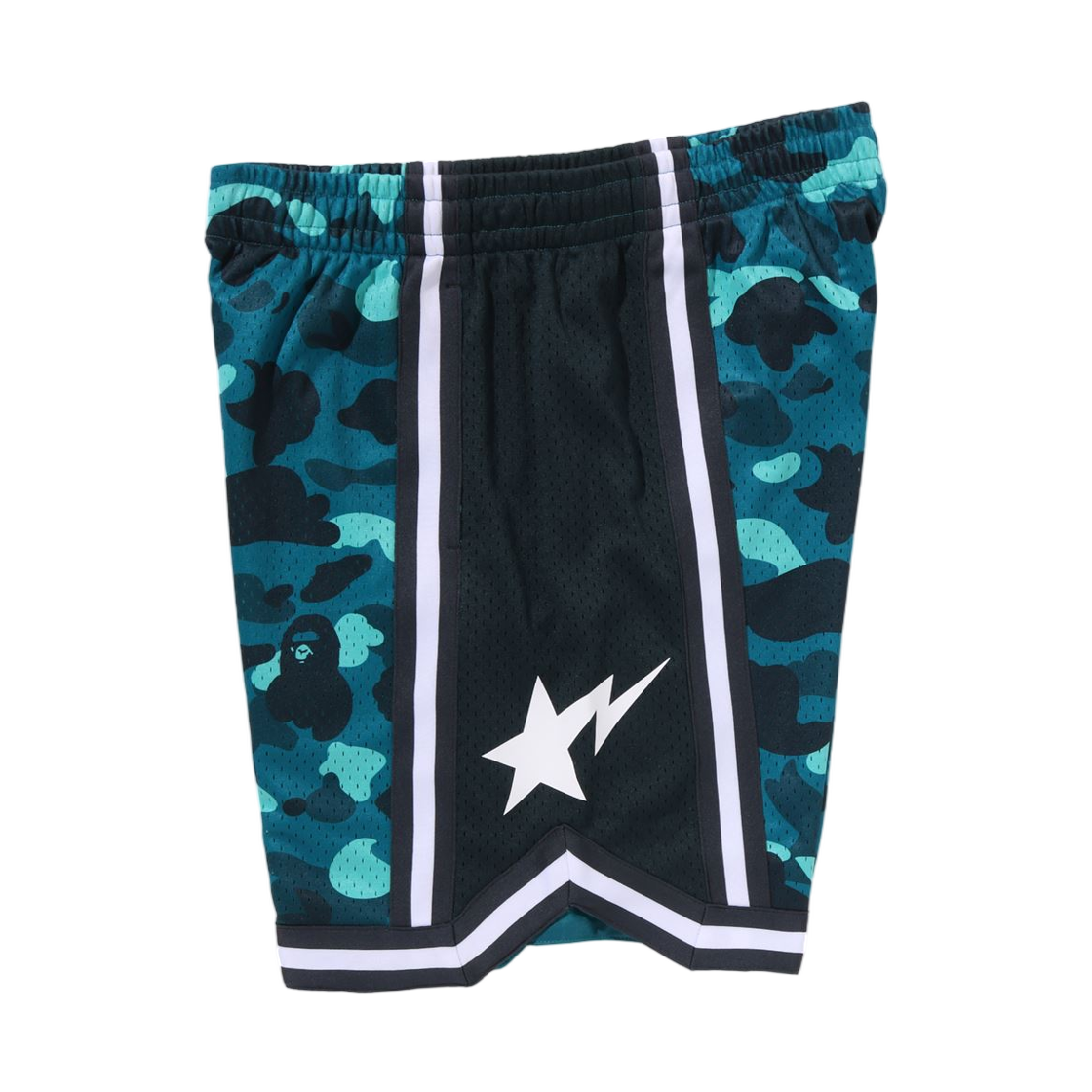 베이프 컬러 카모 메쉬 릴렉스드 핏 쇼츠 그린(BAPE Color Camo Mesh Relaxed Fit Shorts Green) - 3