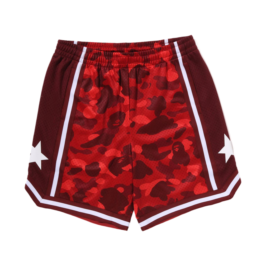 베이프 컬러 카모 메쉬 릴렉스드 핏 쇼츠 레드(BAPE Color Camo Mesh Relaxed Fit Shorts Red)
