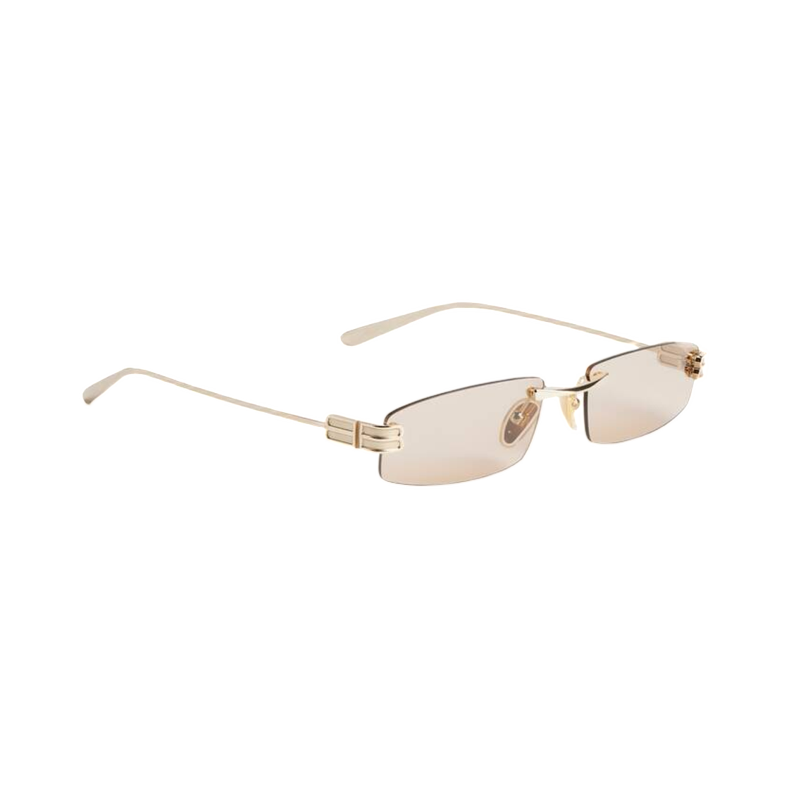 발렌시아가 가십 렉탱글 S 선글라스 라이트 골드 브라운(Balenciaga Gossip Rectangle S Sunglasses In Light Gold Brown) - 3