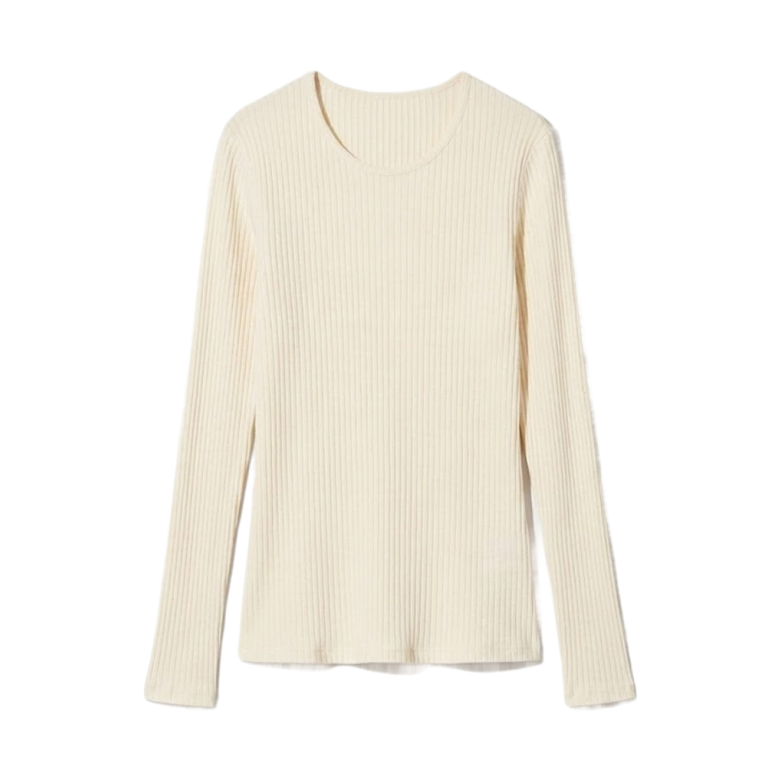 480584-30 (W) Uniqlo x Princess Tam Tam Heattech Cashmere Blend Pointelle T-Shirt Natural