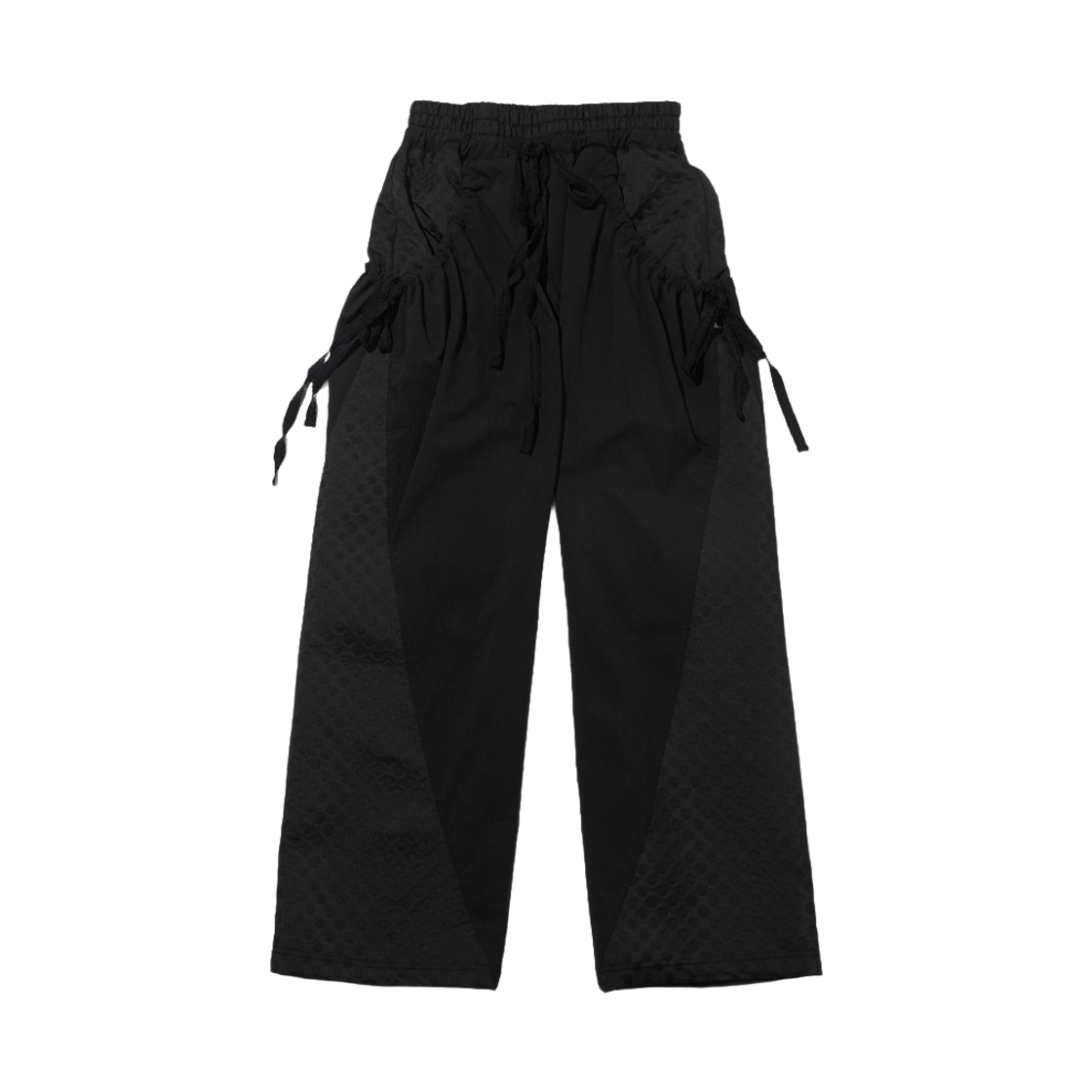 테레루 도트 레이어드 커브드 팬츠 블랙(TERERU Dot Layered Curved Pants Black)