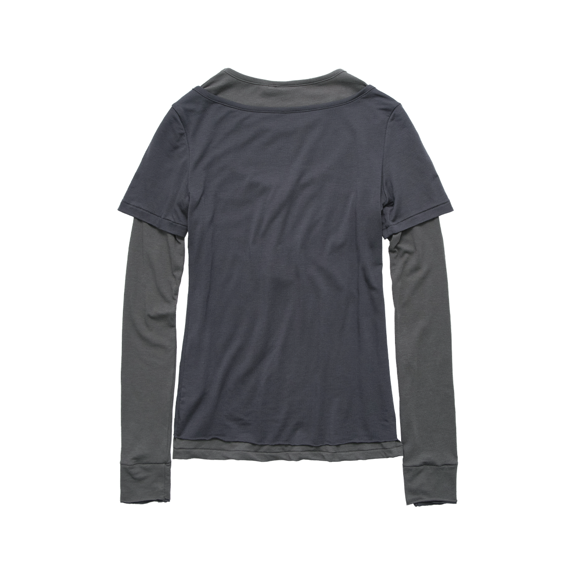 폴리테루 우먼 레이어드 롱 슬리브 퍼플/차콜(Polyteru Women Layered Long Sleeve Purple/Charcoal) - 2