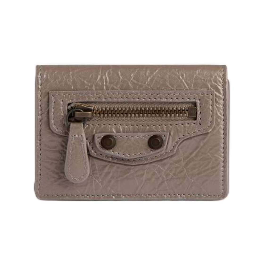 8106692ABFY5848 Balenciaga Le City Mini Wallet In Dark Noix