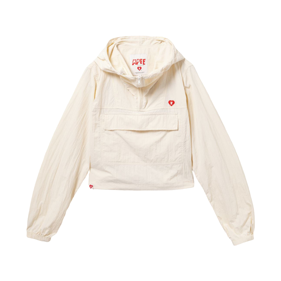 (W) 베이프 실리콘 뱃지 나일론 아노락 아이보리((W) BAPE Silicon Badge Nylon Anorak Ivory)