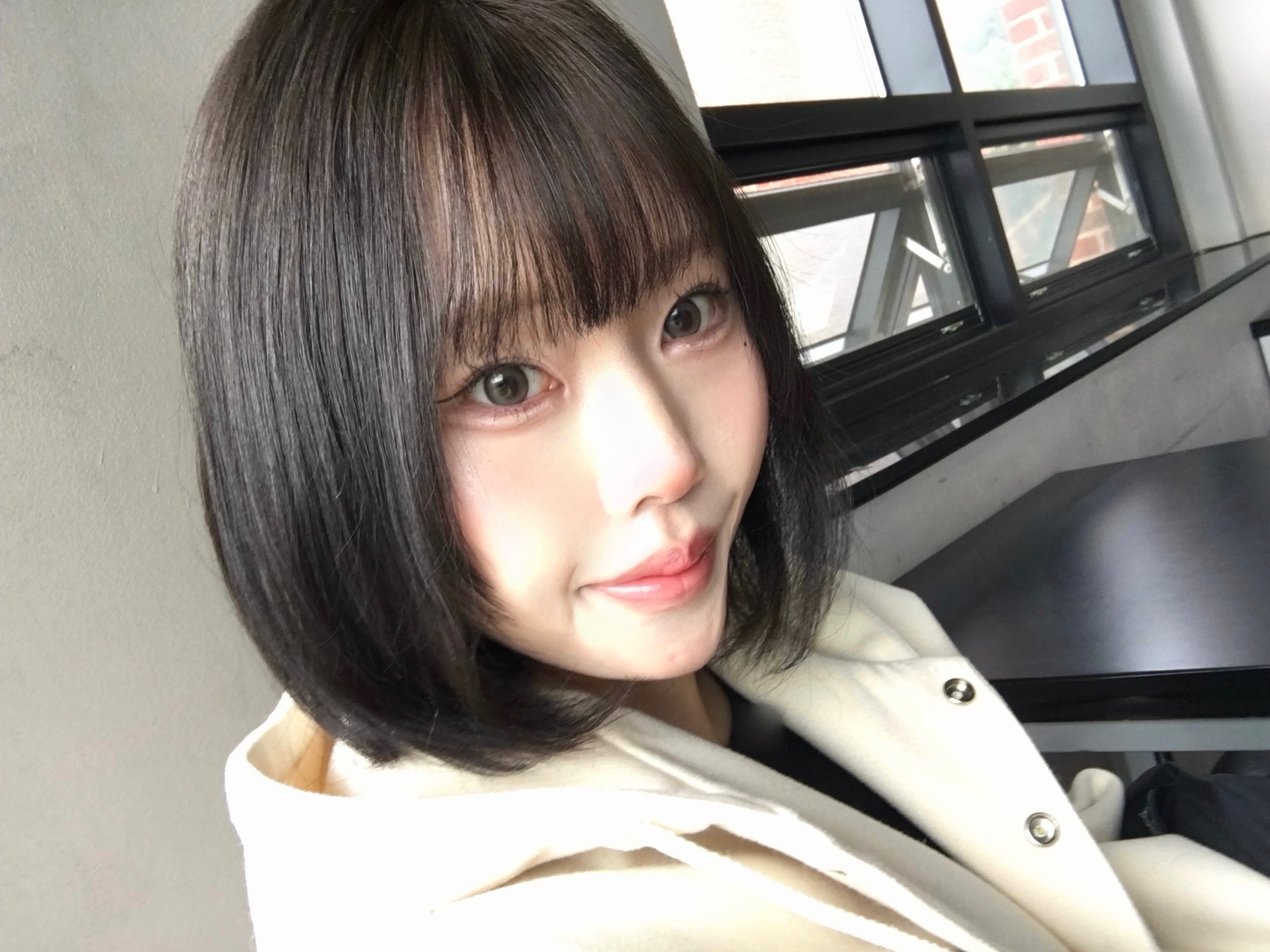 (W) Celine Hooded Varsity Jacket in Double Face Cashmere Ivory 착용 스타일