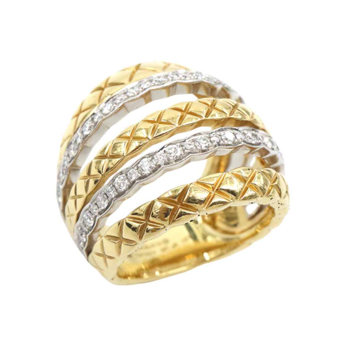 샤넬J11335 18K 옐로우 골드 & 화이트 골드 다이아몬드 링 코코 크러쉬 반지(Chanel J11335 18K Yellow Gold & White Gold Diamond Ring COCO CRUSH) - 1