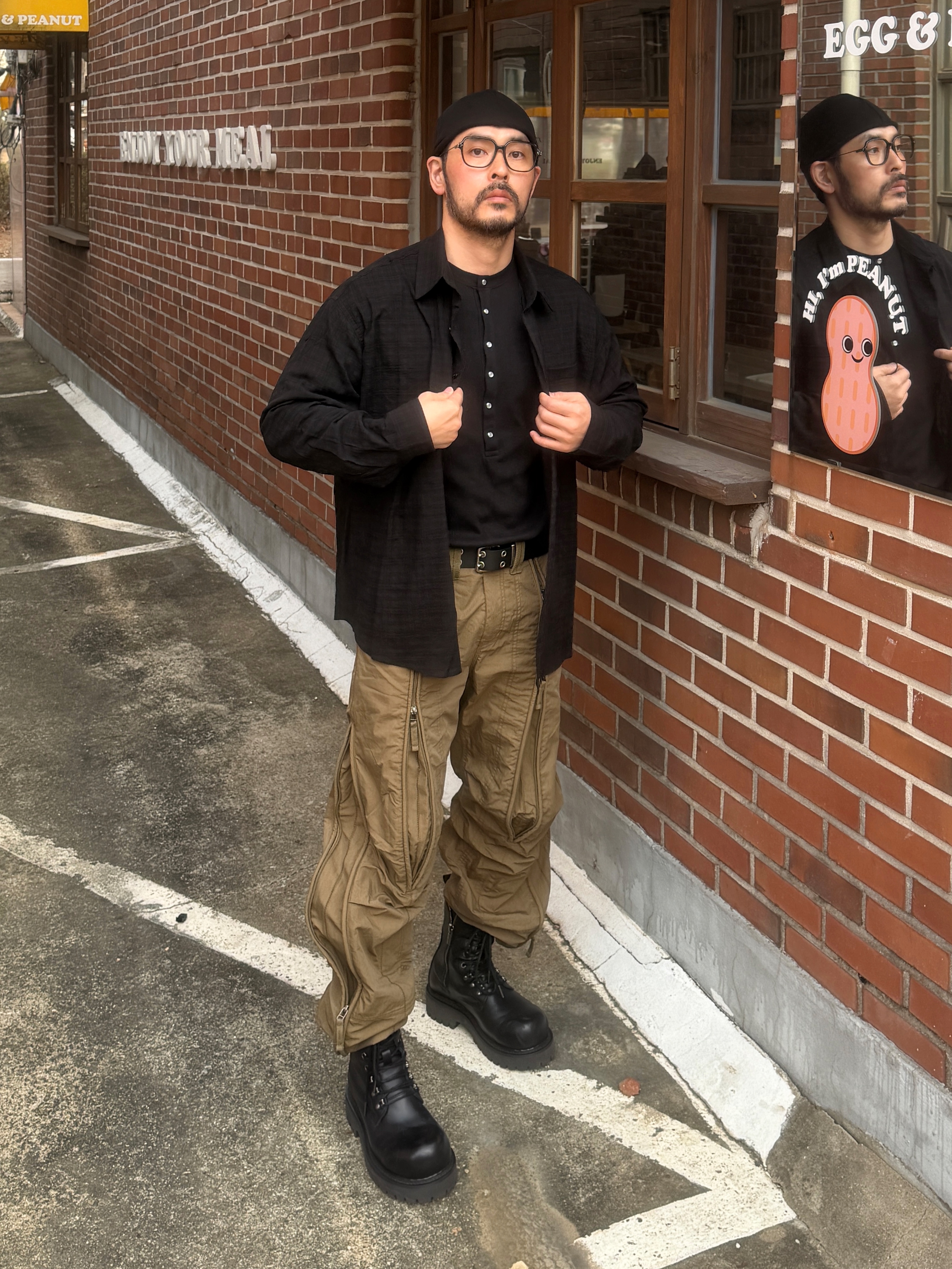 Gentle Monster Mua 01 Black 착용 스타일 - 4