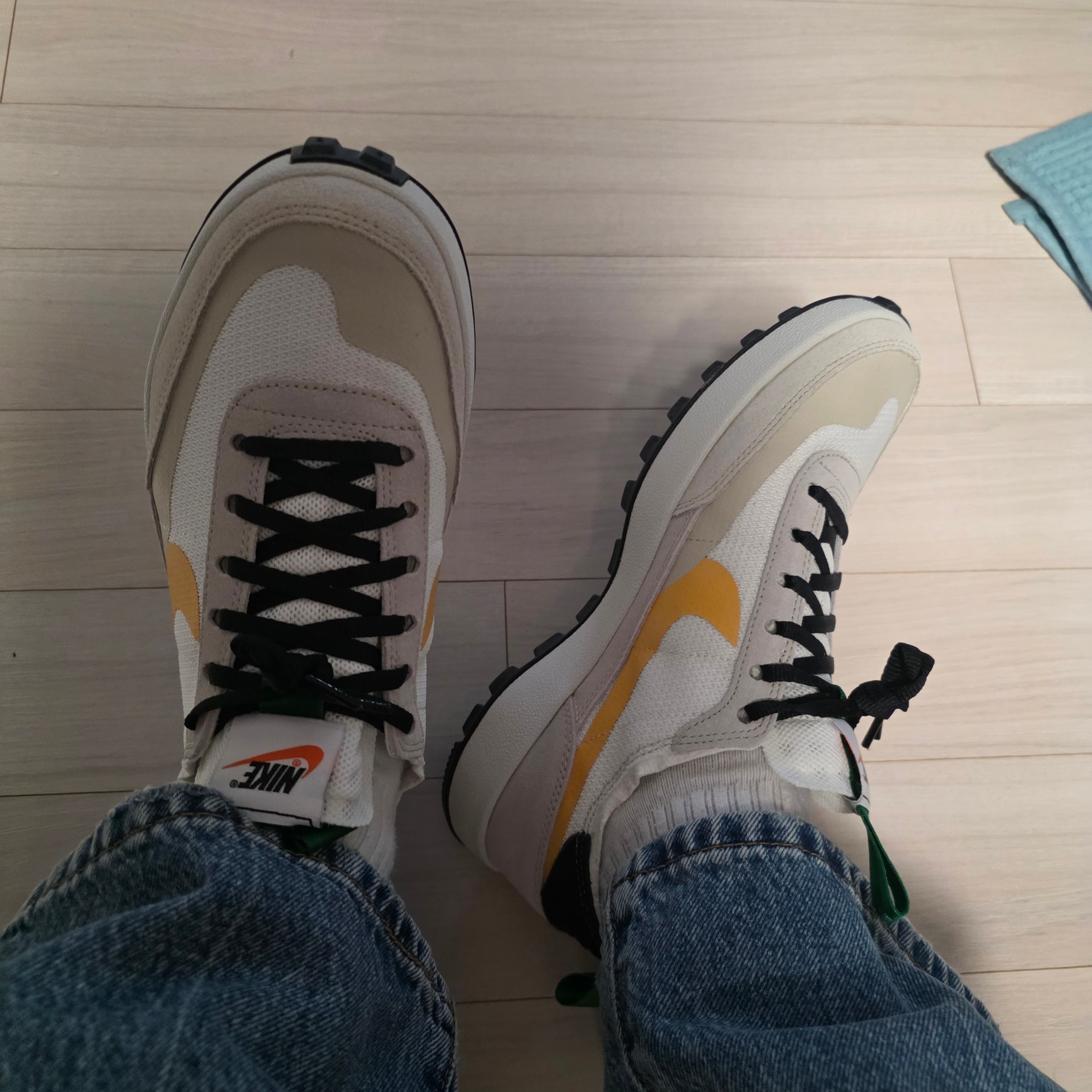 Nike x Tom Sachs General Purpose Shoe Pine Green University Gold 착용 스타일