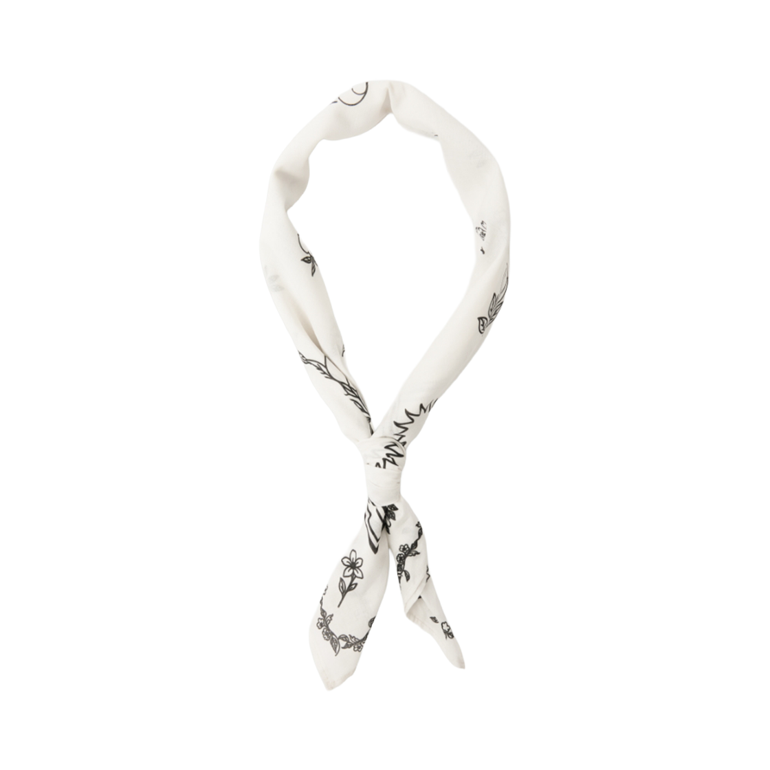 세터 그래픽 코튼 스카프 화이트(SATUR Graphic Cotton Scarf White) - 1