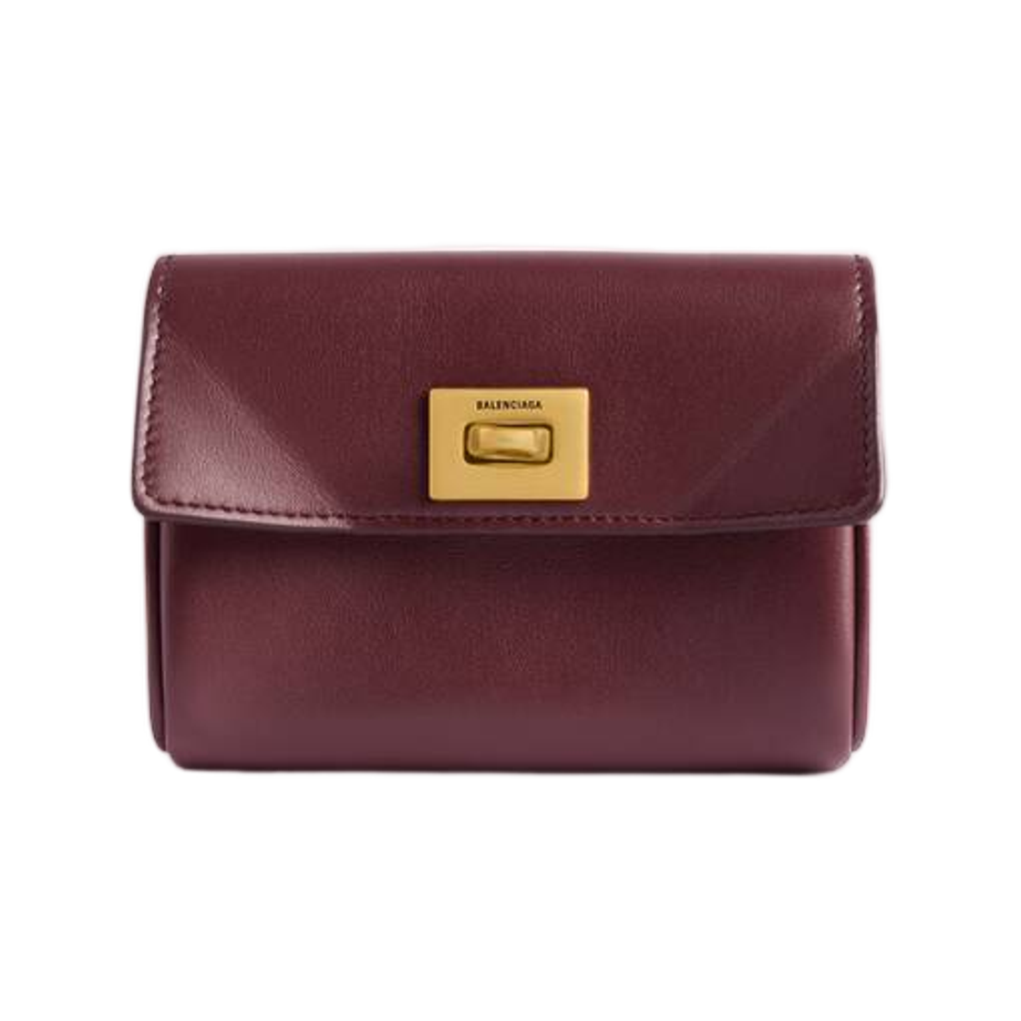 8145262ABKX6036 Balenciaga Rodeo Card Holder with Flap In Dark Burgundy