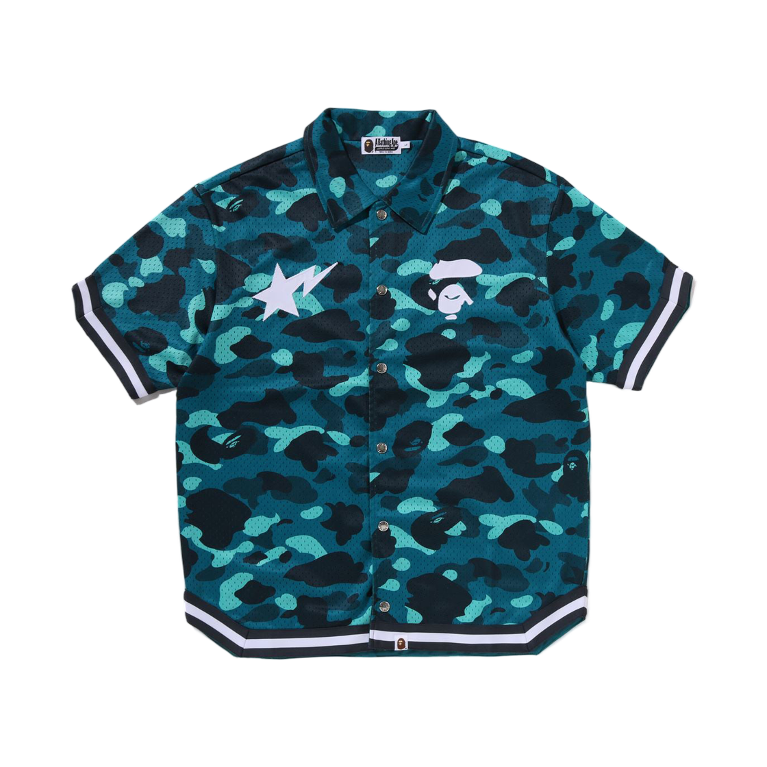 - BAPE Color Camo Warm Up S/S Shirt Green