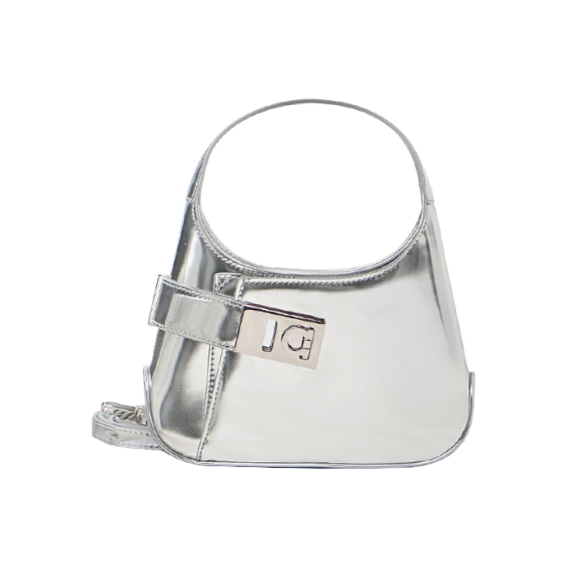 페라가모 실버 메탈릭 미니 숄더백 C-A54323(Ferragamo Silver Metallic Mini Shoulder Bag C-A54323) - 1