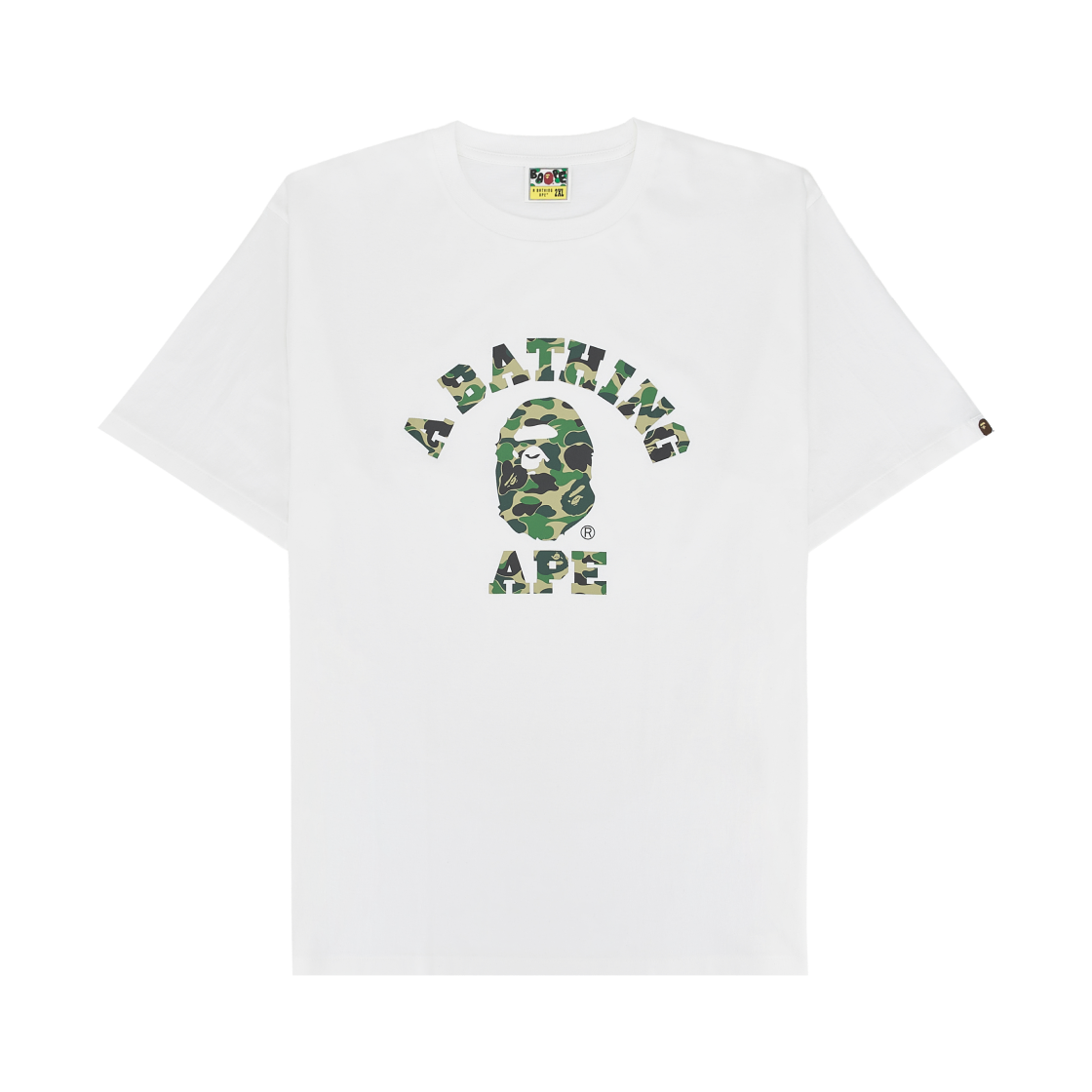 베이프 ABC 카모 컬리지 티셔츠 화이트 그린(BAPE ABC Camo College T-Shirt White Green)