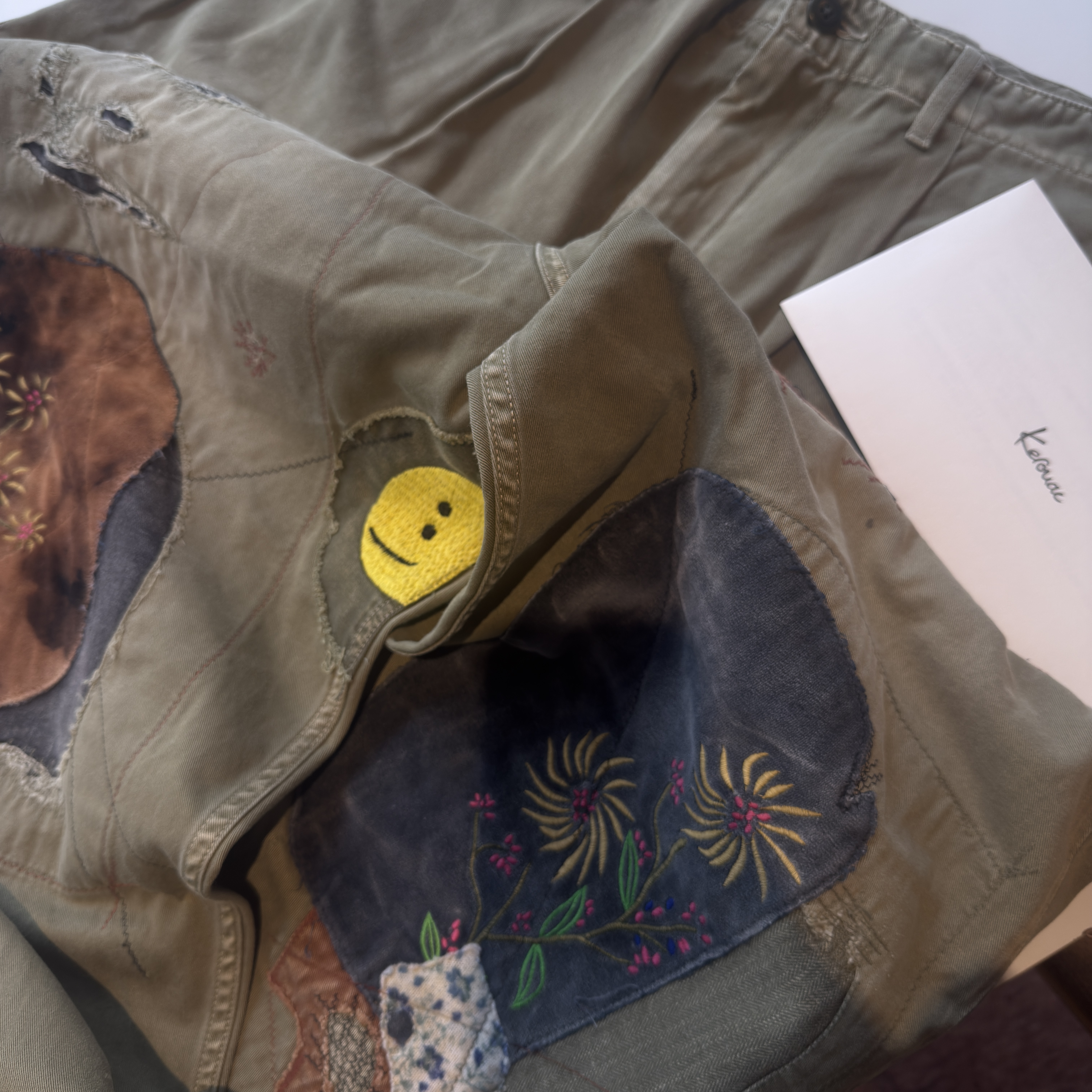 Kapital Katsuragi High Waist Neem Pants Khaki 착용 스타일 - 1