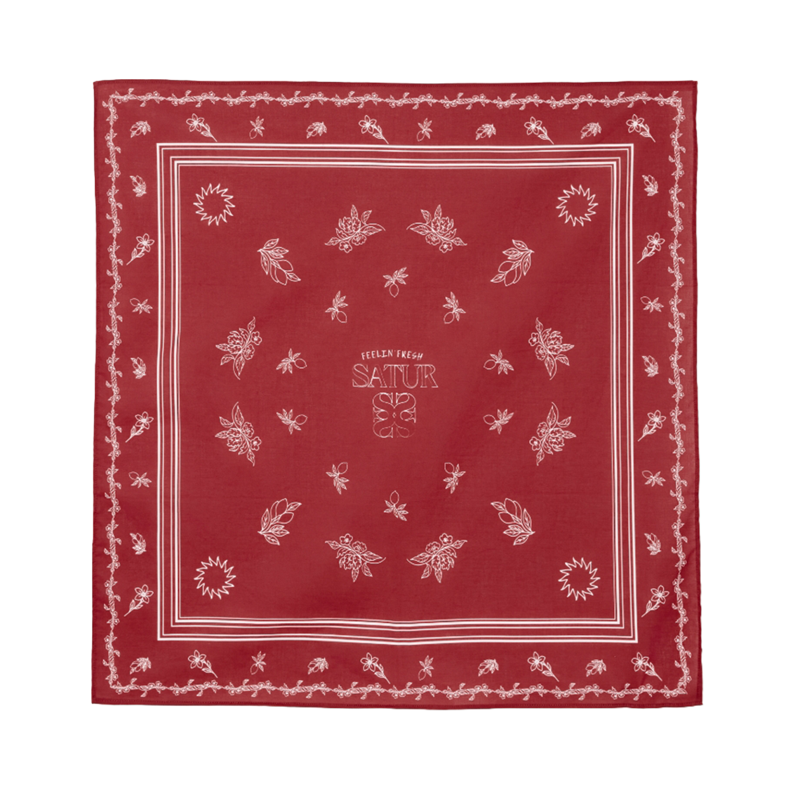 세터 그래픽 코튼 스카프 레드(SATUR Graphic Cotton Scarf Red) - 2