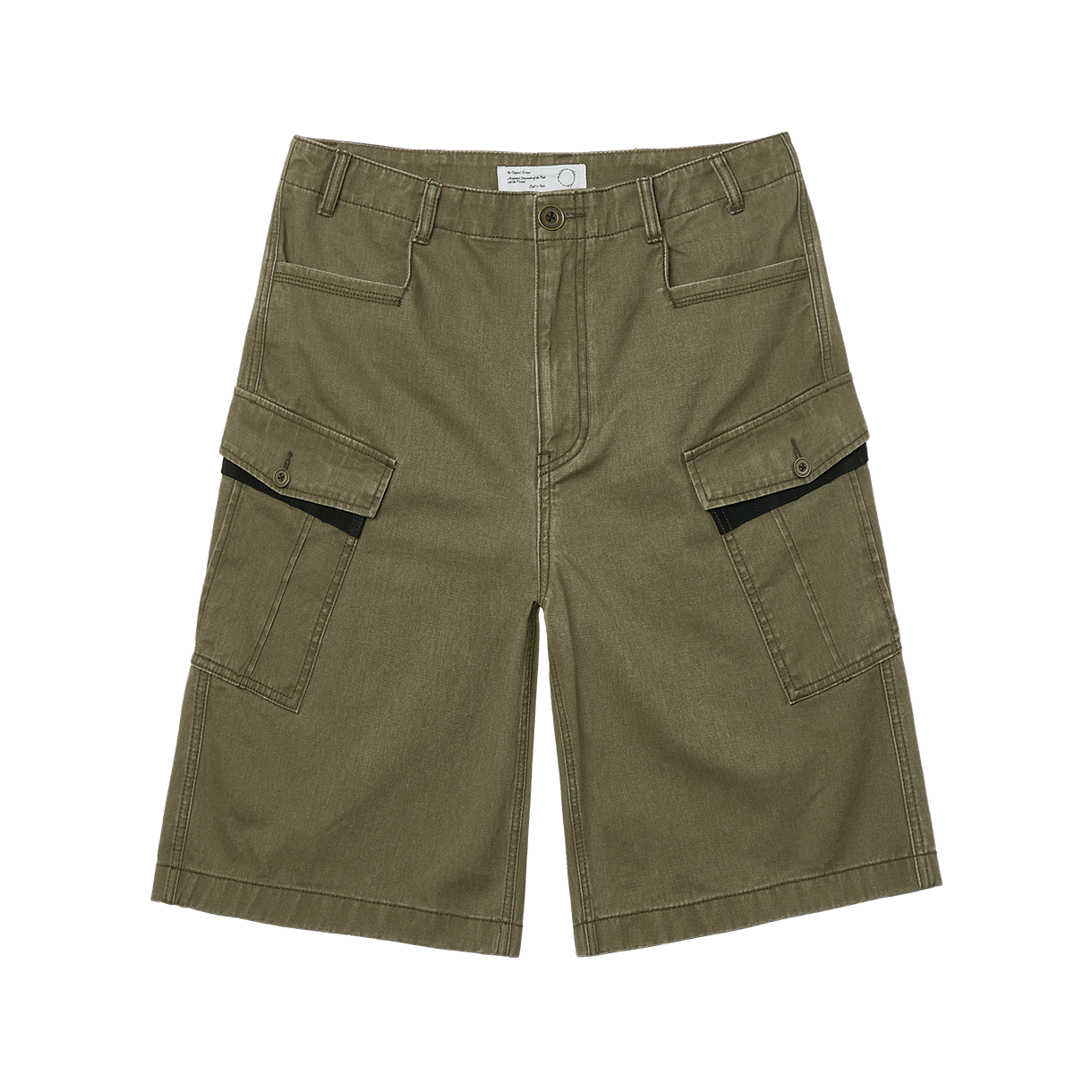 조우 몽키 포켓 카고 쇼츠 워시드 카키(CHOWOO Monkey Pockets Cargo Shorts Washed Khaki) - 1