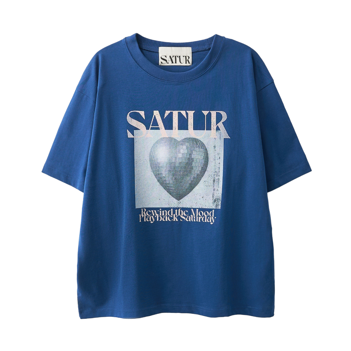 세터 미러볼 그래픽 반팔 티셔츠 블루(SATUR Mirrorball Graphic T-Shirt Blue) - 1