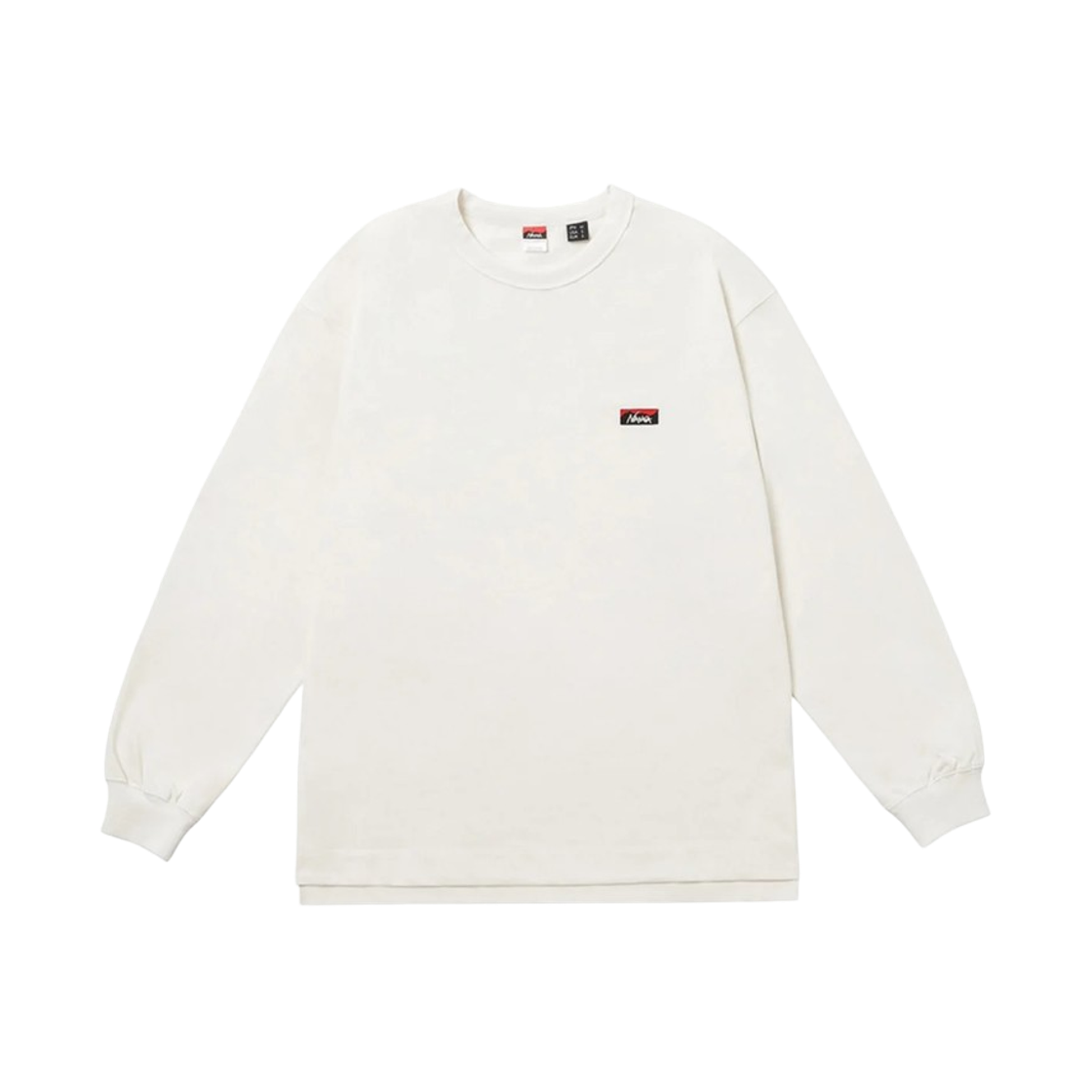 - Nanga Eco Hybrid Box Logo Embroidery Long Sleeve T-Shirt White